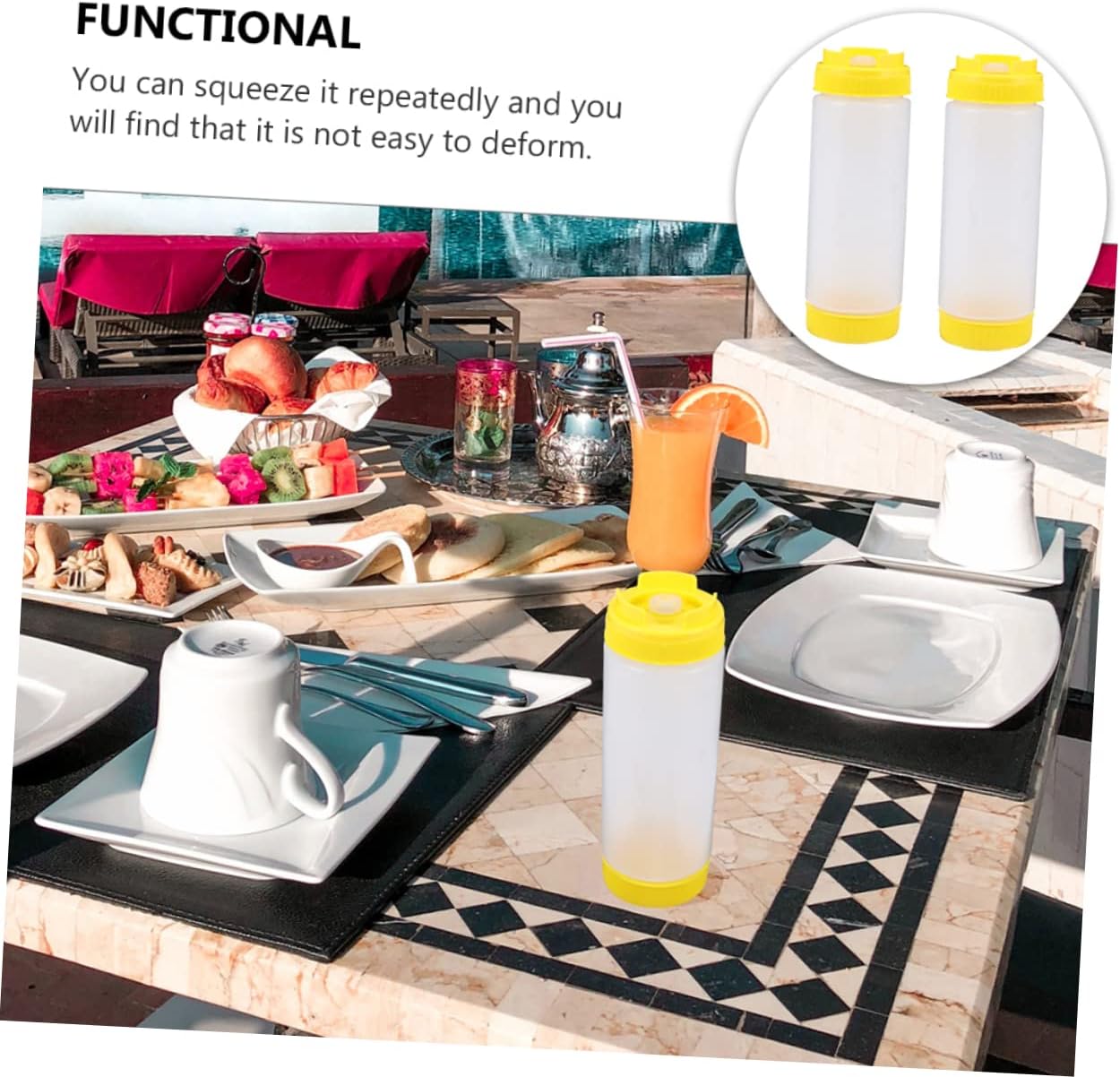FETECHL Plastic Squeeze Bottles - 20oz for 2