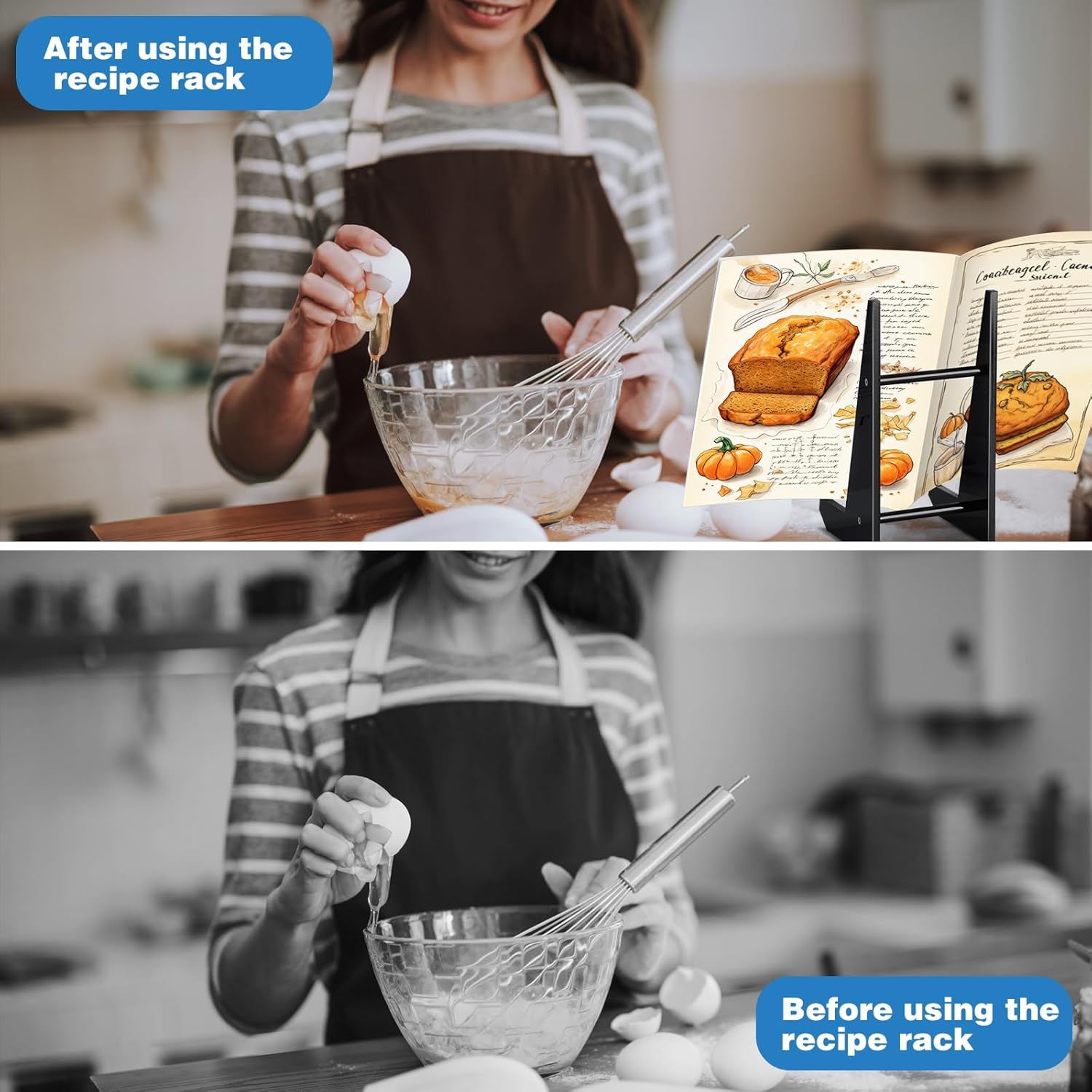 Sturdy Acrylic Cookbook Stand for Kitchen Countertops