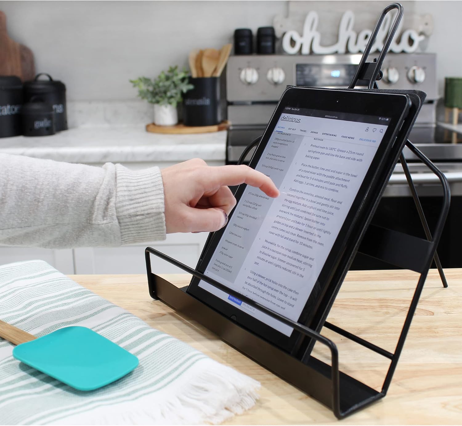 AuldHome Rustic Black Metal Cookbook Stand 1