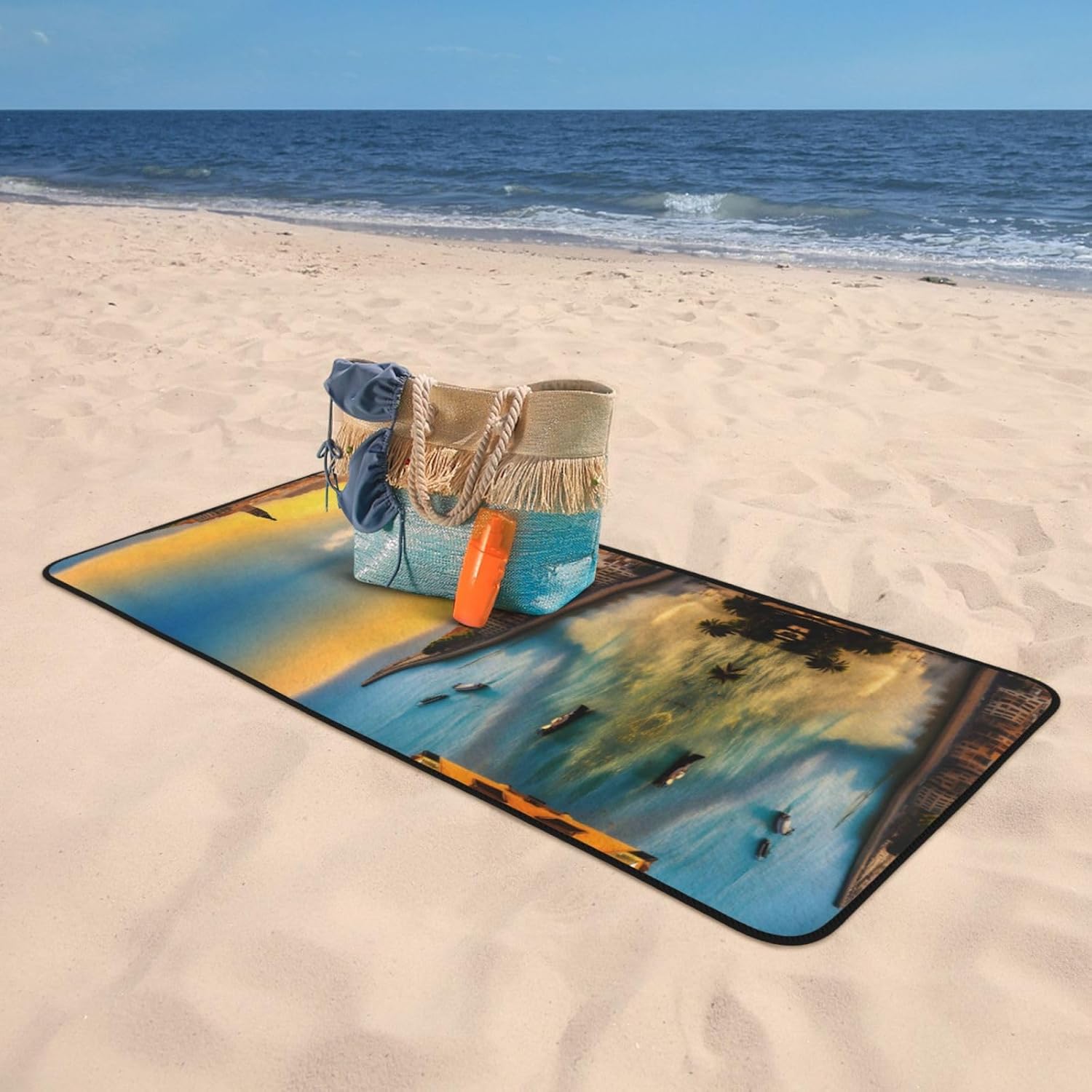 Sunset by the River Soft Comfy 27x55 Velvet Towel for Home Travel