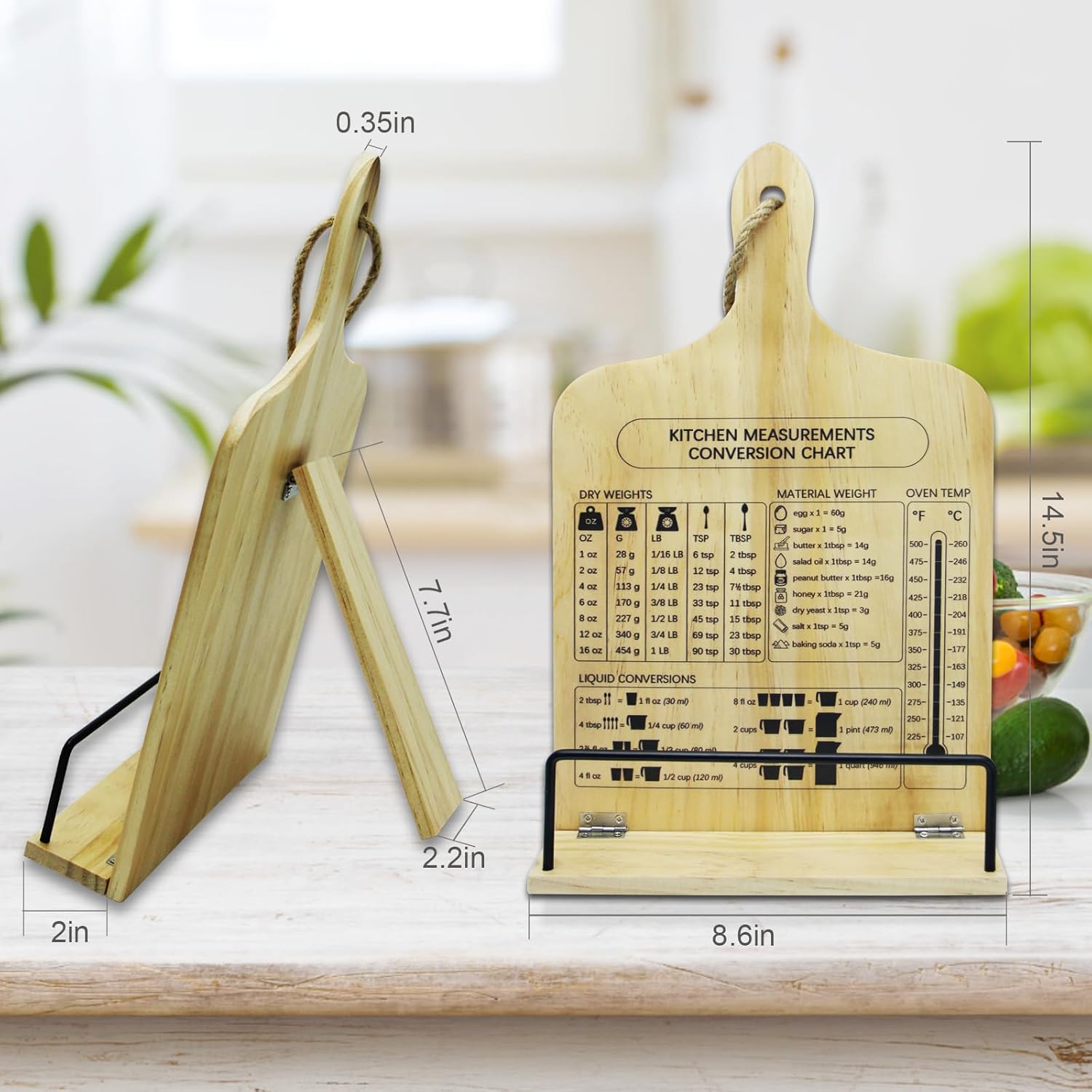 Wooden Recipe Book Holder Dhnvcud Kitchen Cookbook Stand
