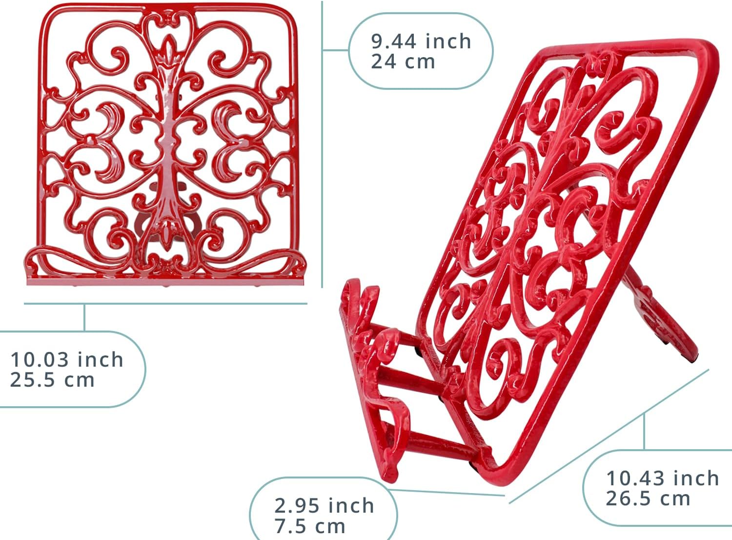 Comfify Cast Iron Recipe Stand - Durable Elegant for Kitchen Convenience