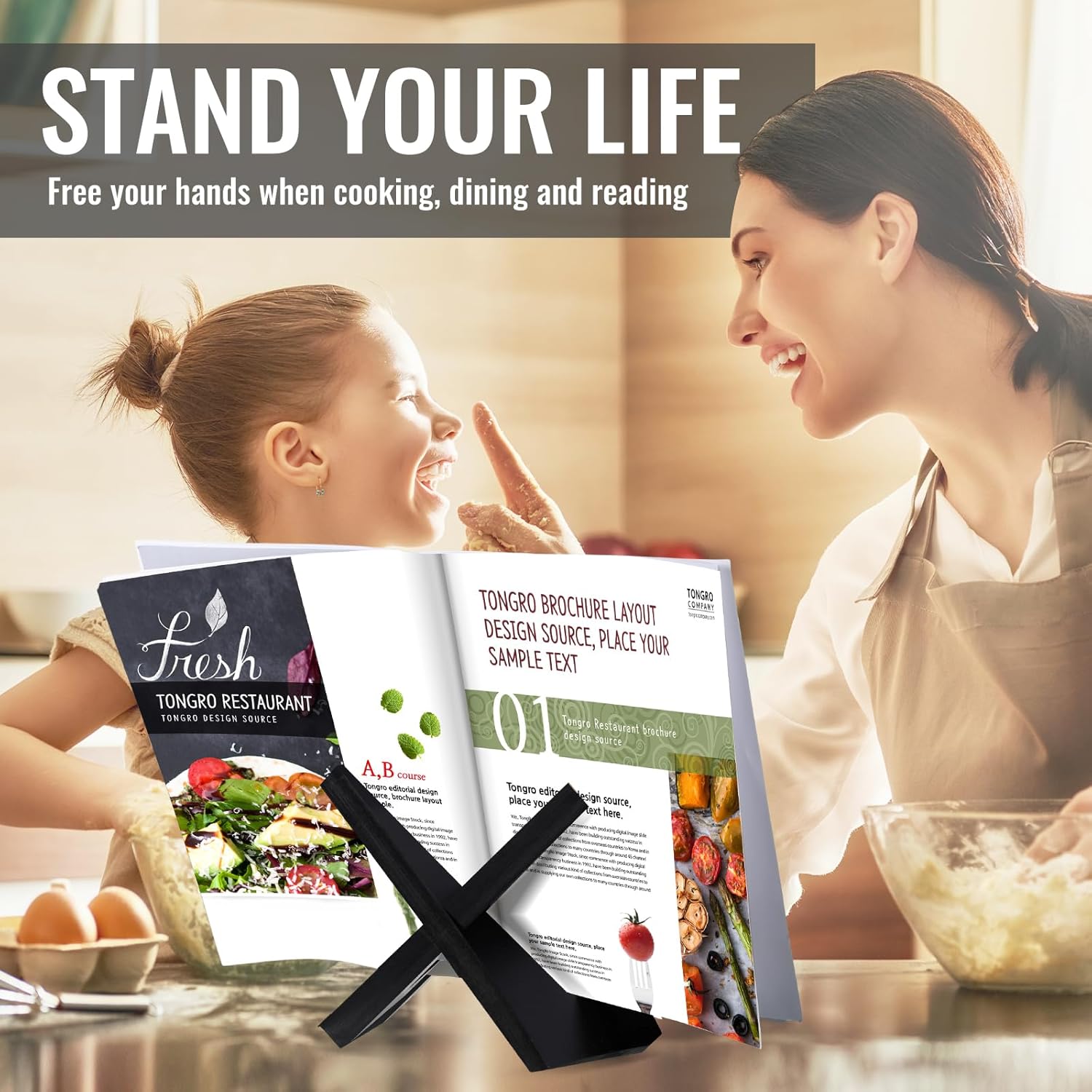 Sunnychicc Bamboo Kitchen Workbook Holder