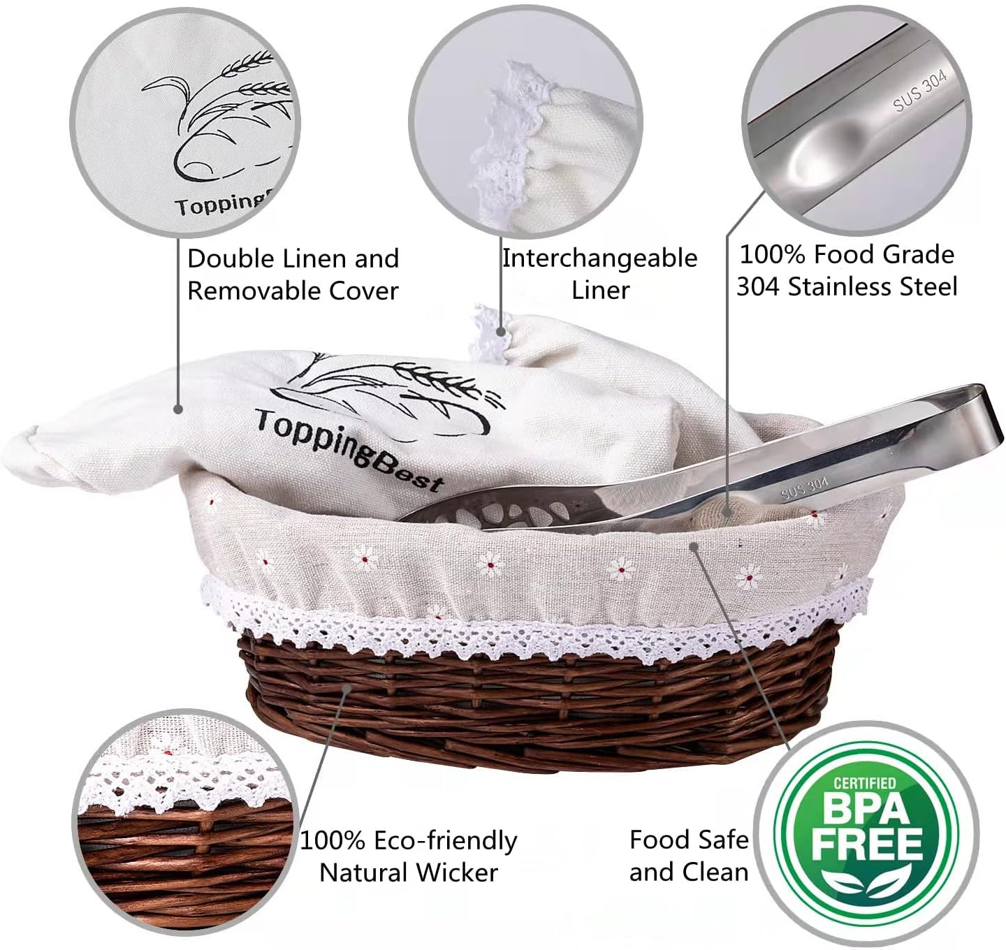 Eco-Friendly Wicker Bread Basket