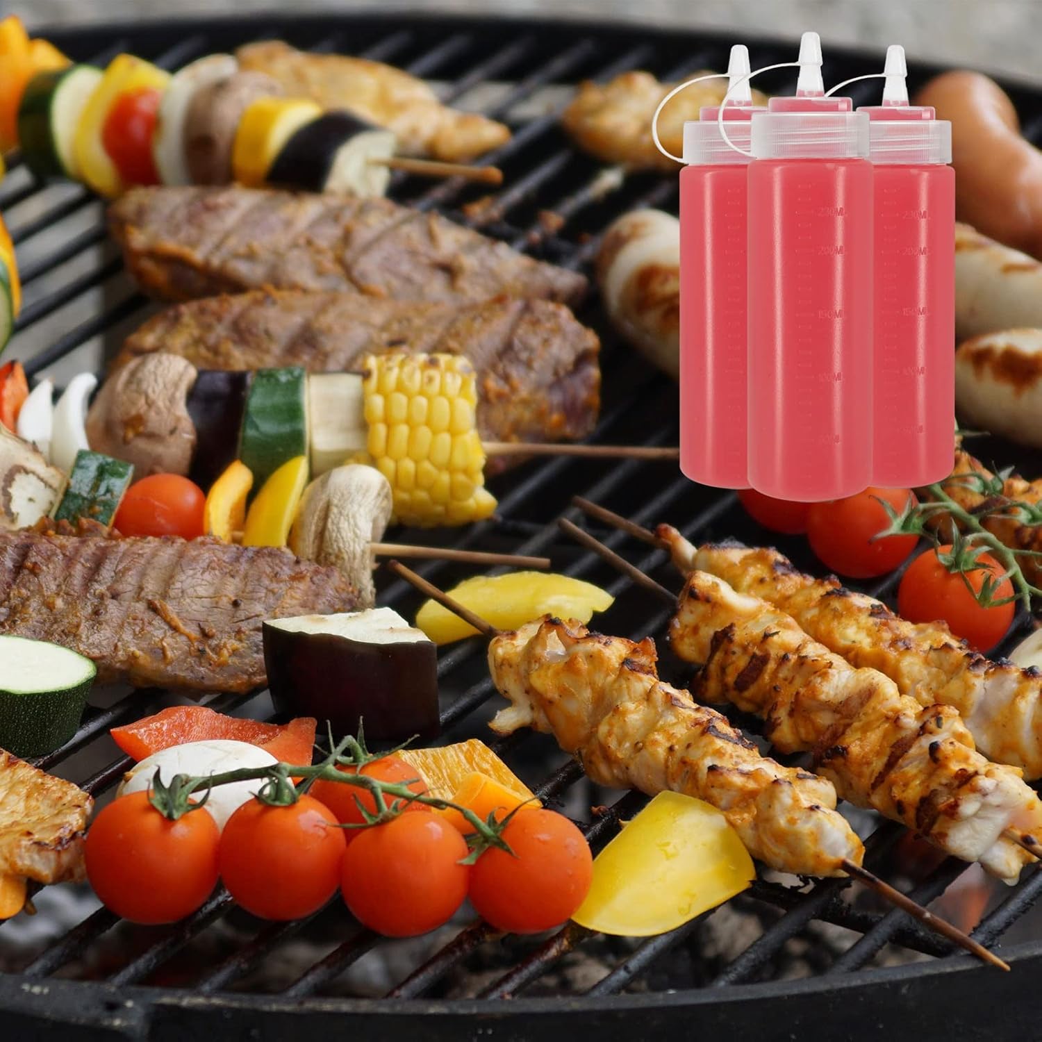 8 oz Squeeze Bottle Set for Condiments More