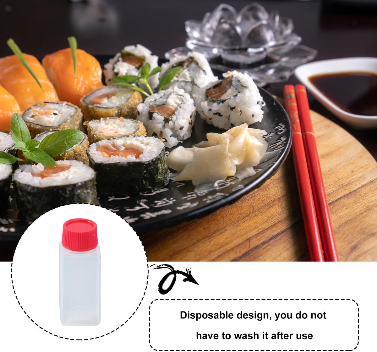 Mini Seasoning Bottles Set - 100pcs 65ml BentoCondimentSqueezeBottles
