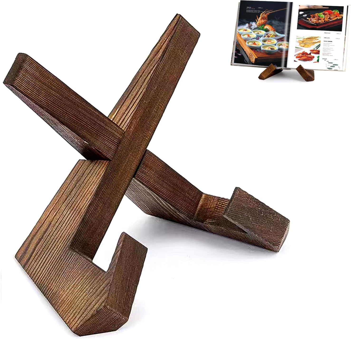 Rustic Wooden Cookbook Stand