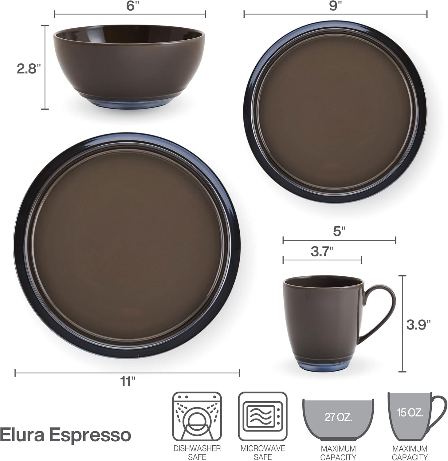 Stylish 16-Piece Dinnerware Set for Kitchen