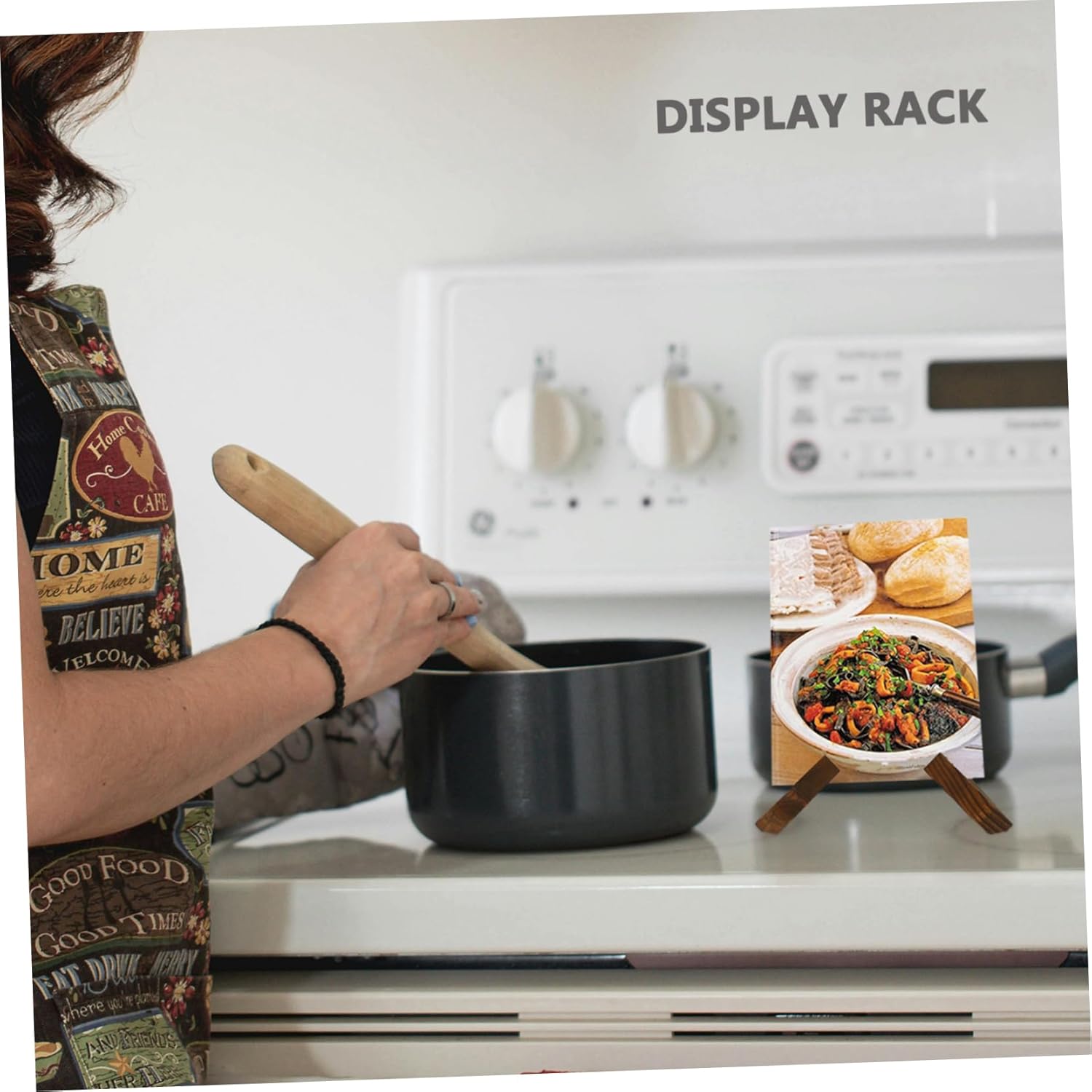 Sturdy Kitchen Book Holder Desk Wooden Recipe Stand
