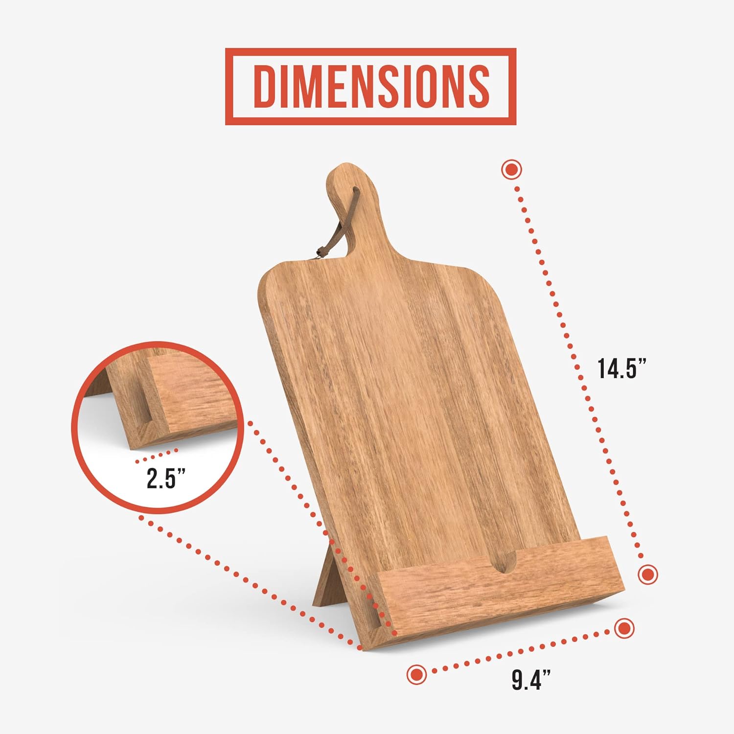 Natural Wood cookbook stand acacia wood classic design best kitchen accessory