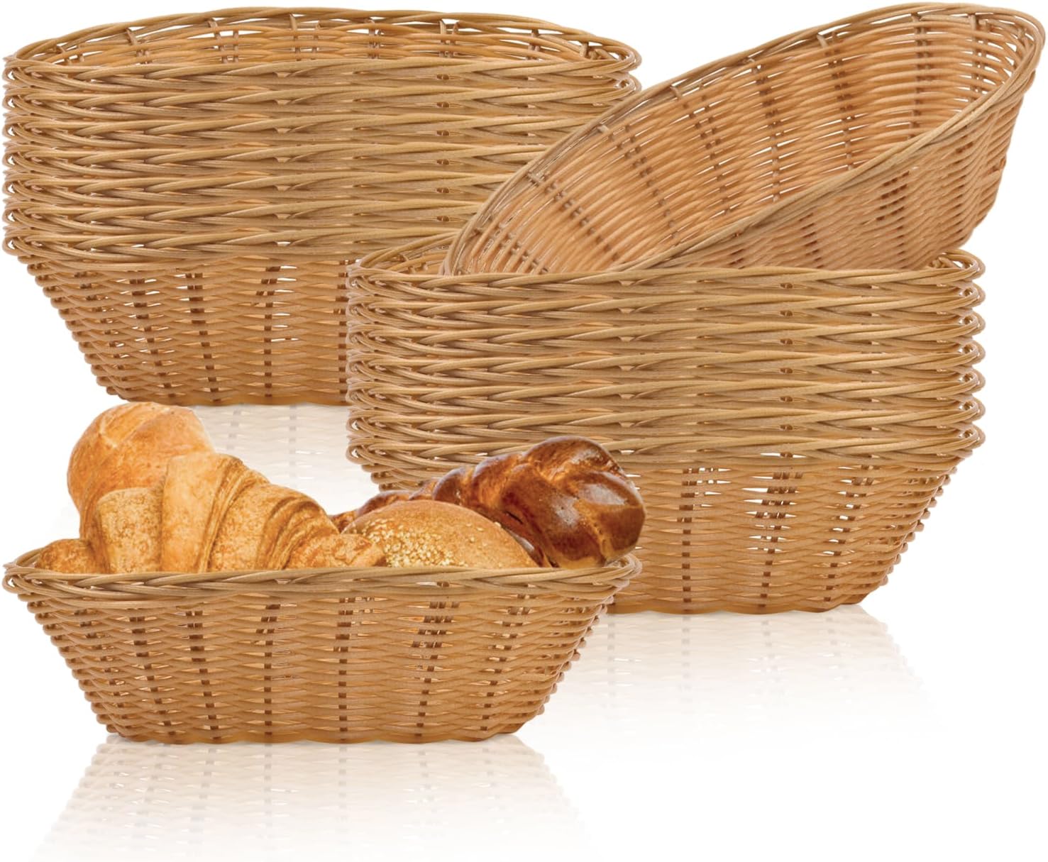 16-Piece Plastic Oval Basket for Food Storage Organization