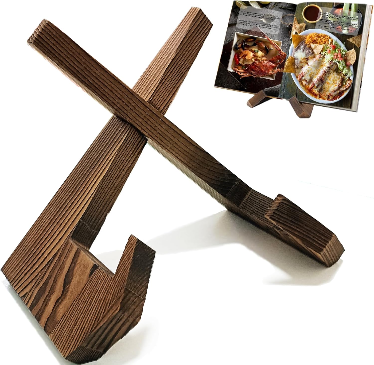 Wooden Cookbook Stand Kitchen Counter Display