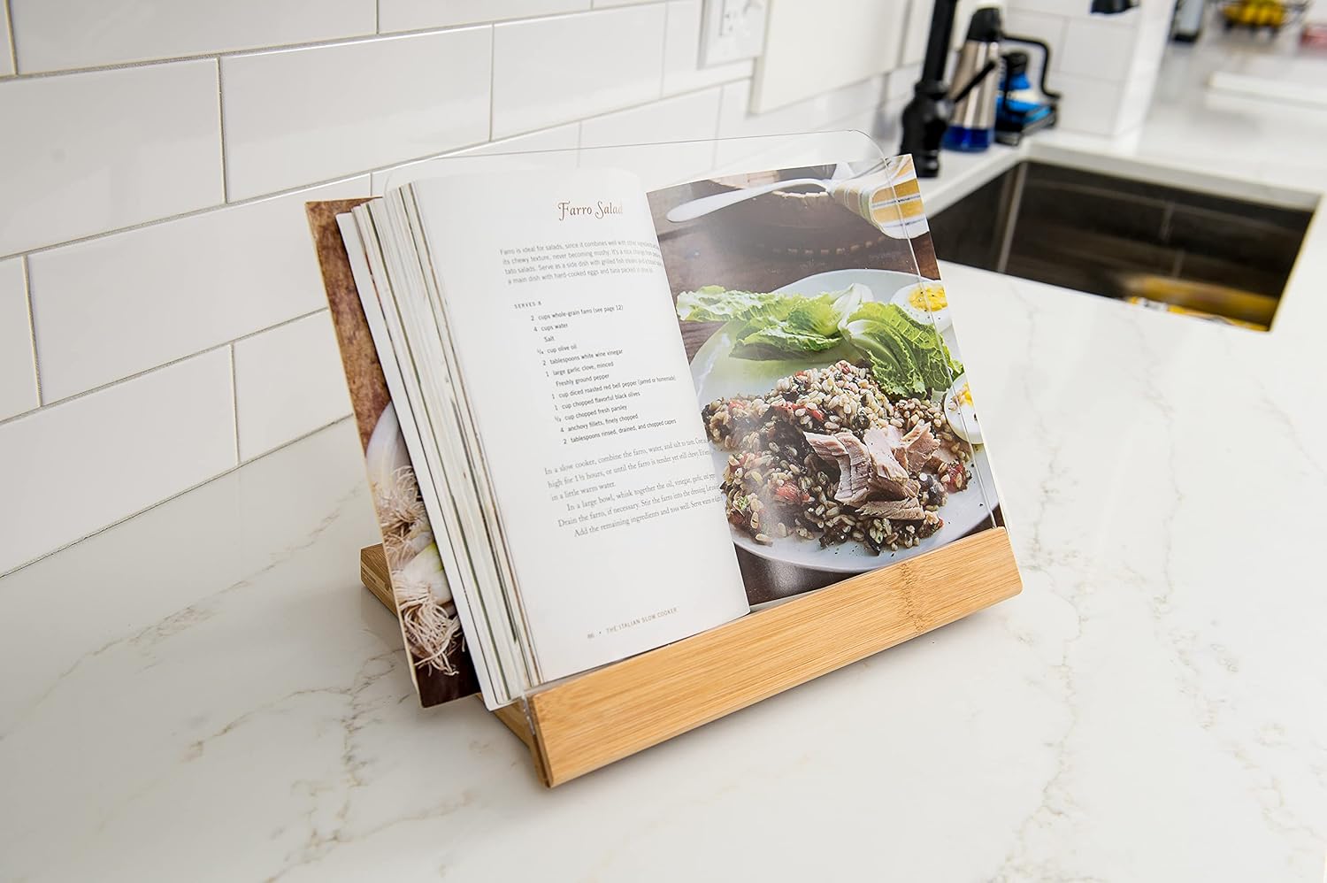 Lipper International 8815 Bamboo Wood and Acrylic Cookbook Holder