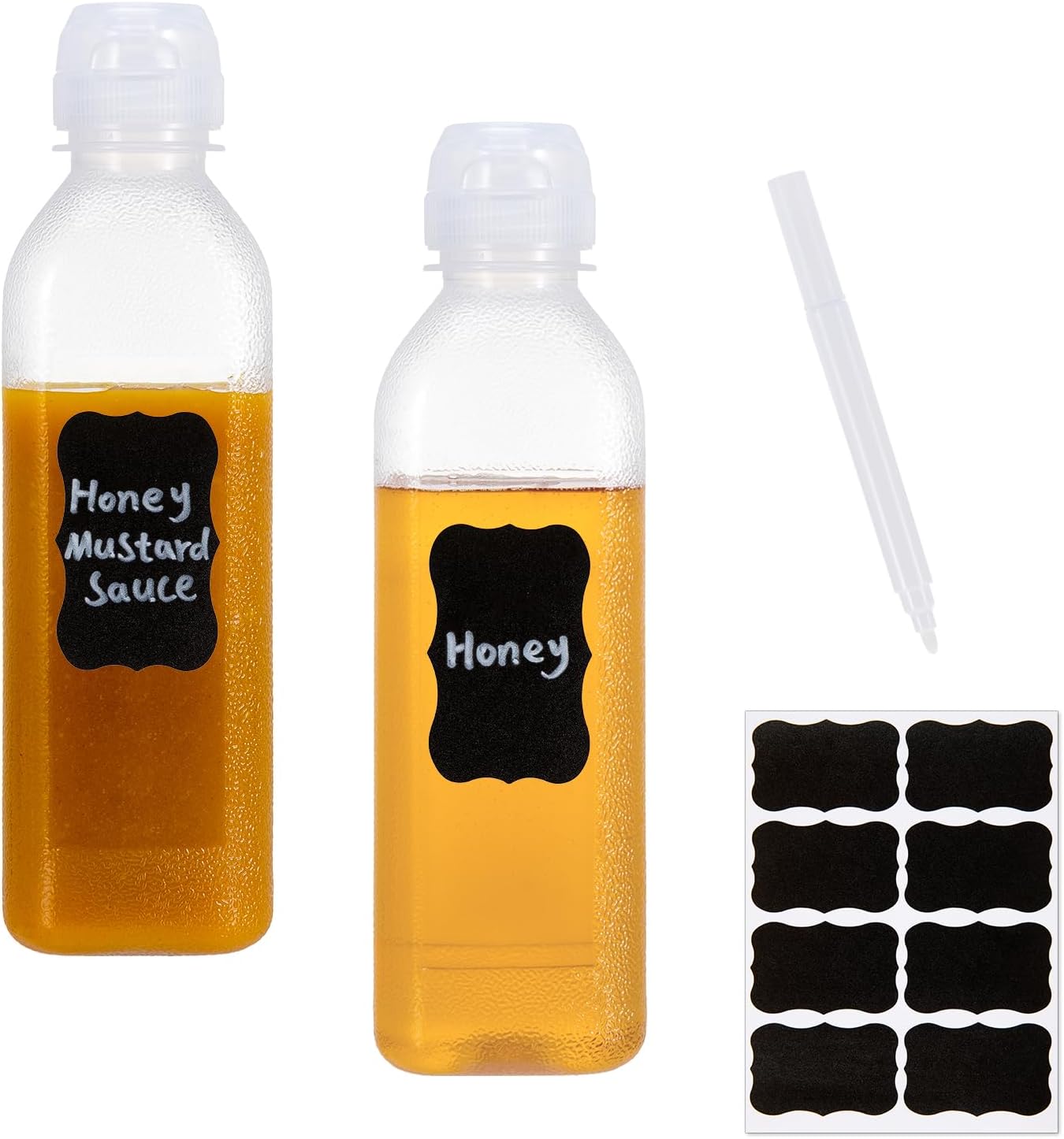 Quick Release 10oz Squeeze Bottles with Lid for Ketchup Mustard More