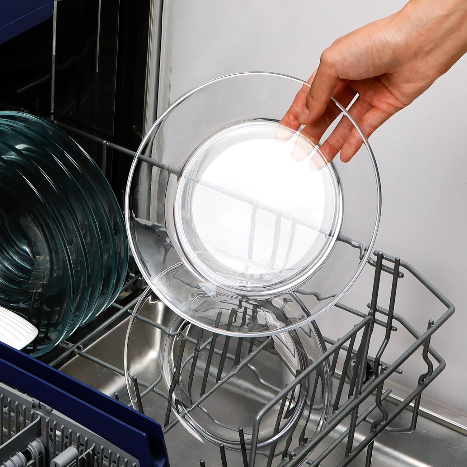NATURAL GLASS PLATES CLEAR DINNER PLATE SET