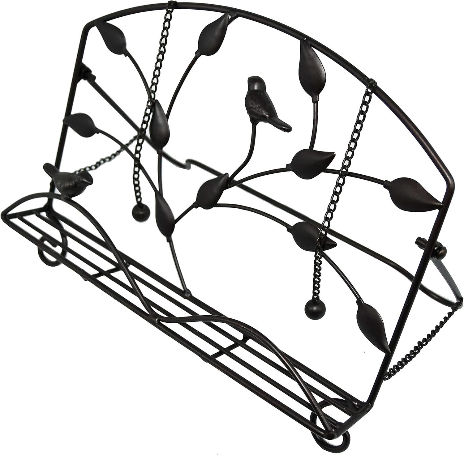 OwlGift Classic Cast Iron Brid Metal Leaf Design Cookbook Stand