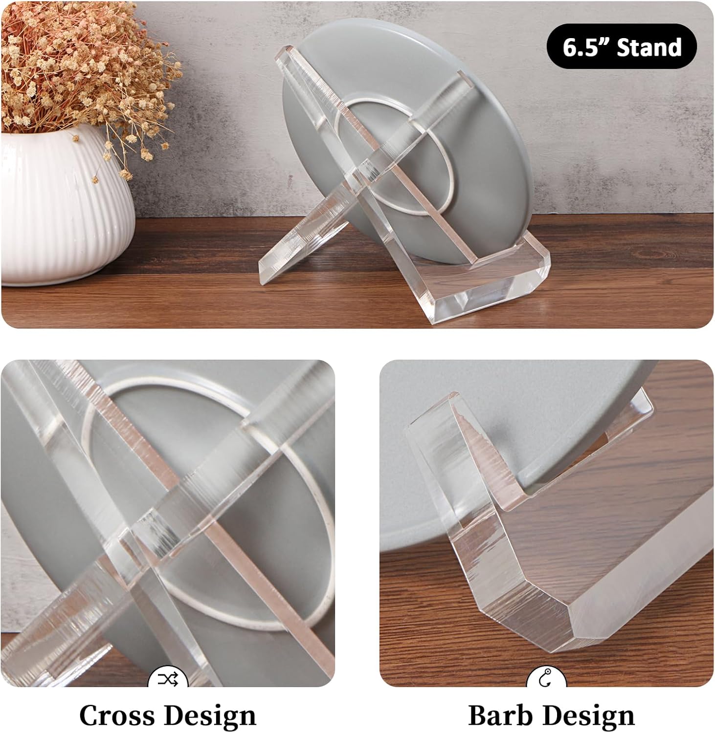 LEIFEOSH 65-Inch Acrylic Display Stand for Books Plates Art more
