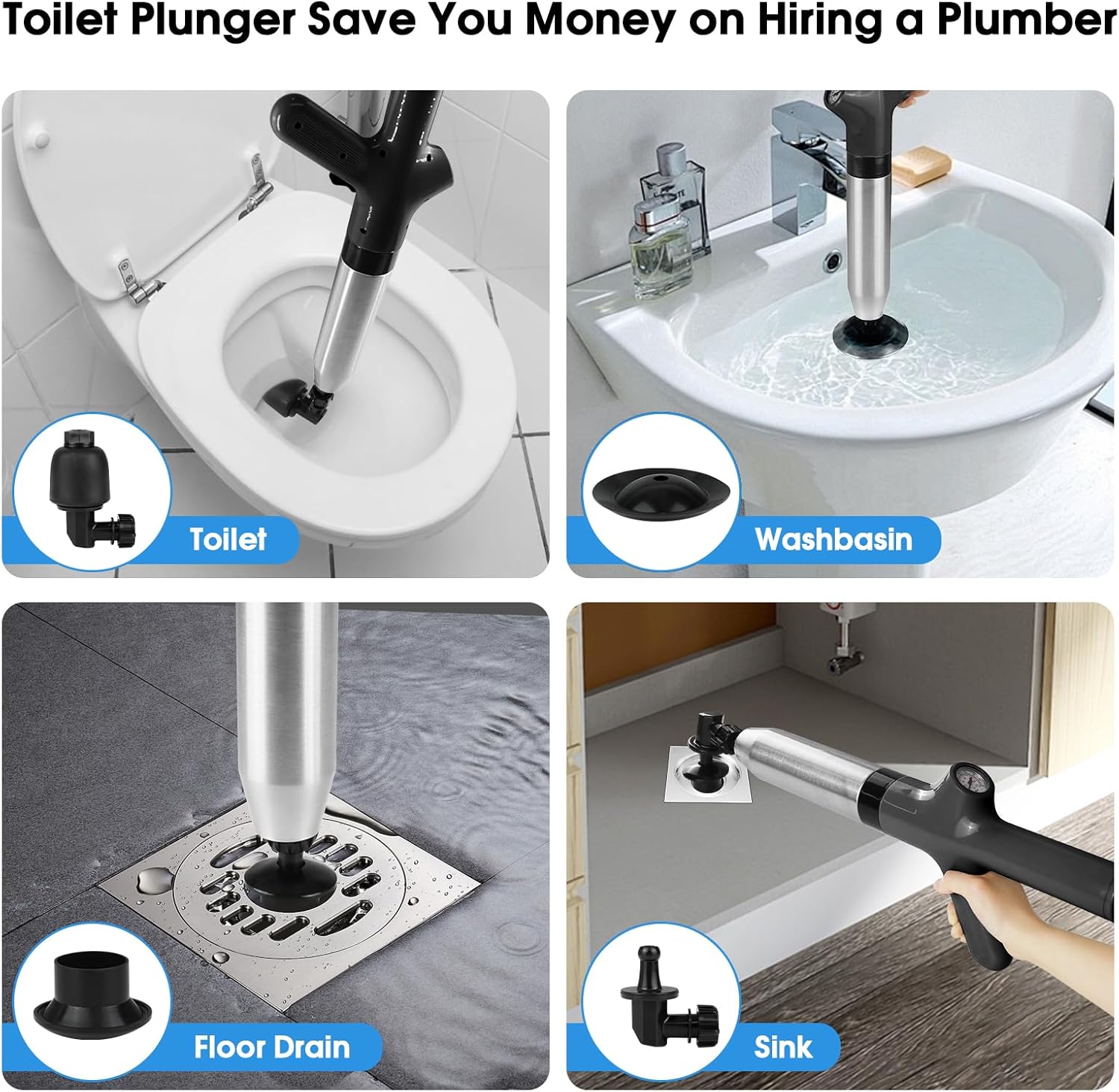 LPZ Heavy-Duty Toilet Plunger