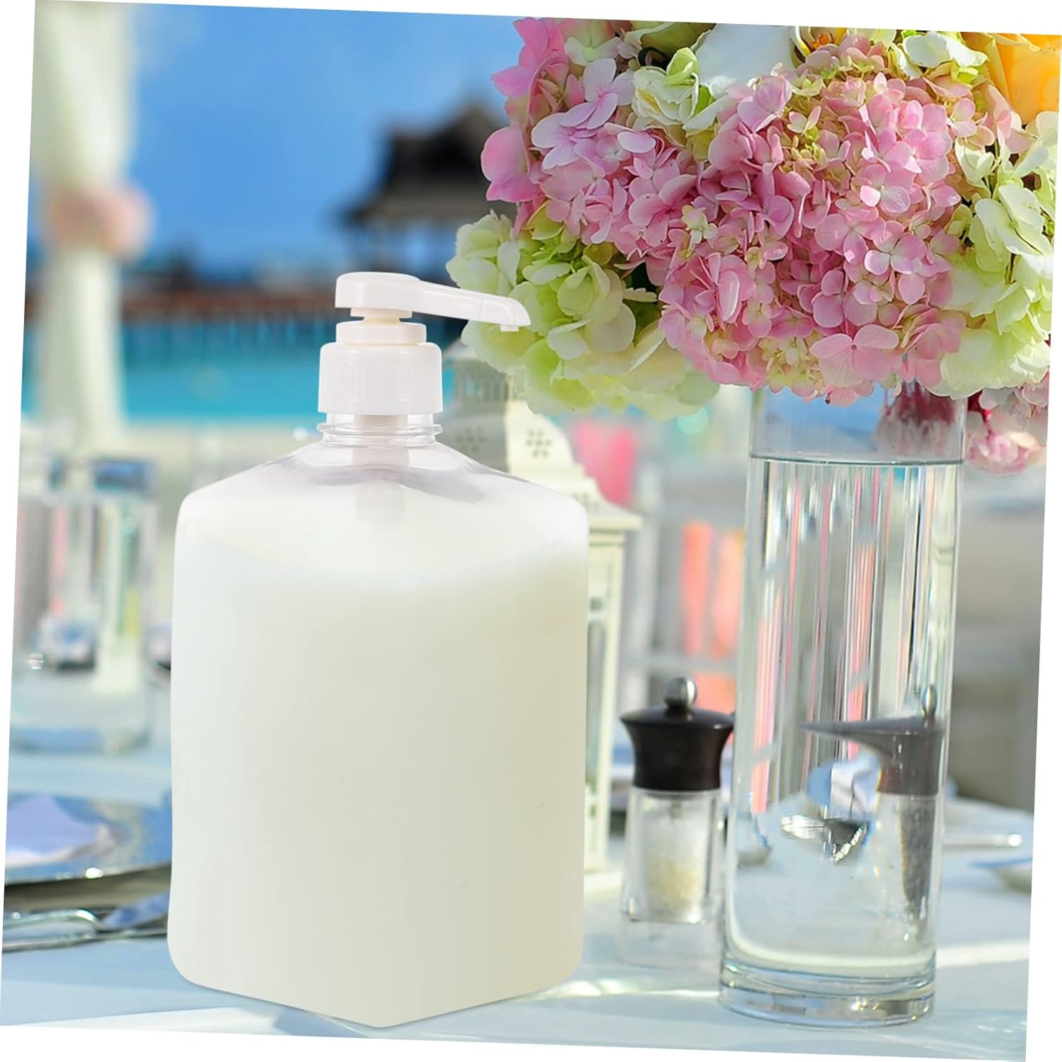 Cabilock 1600ml Transparent Plastic Syrup Dispenser
