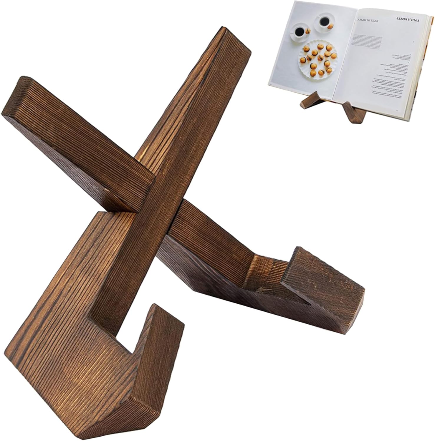 Versatile Cross Design Kitchen Cookbook Stand