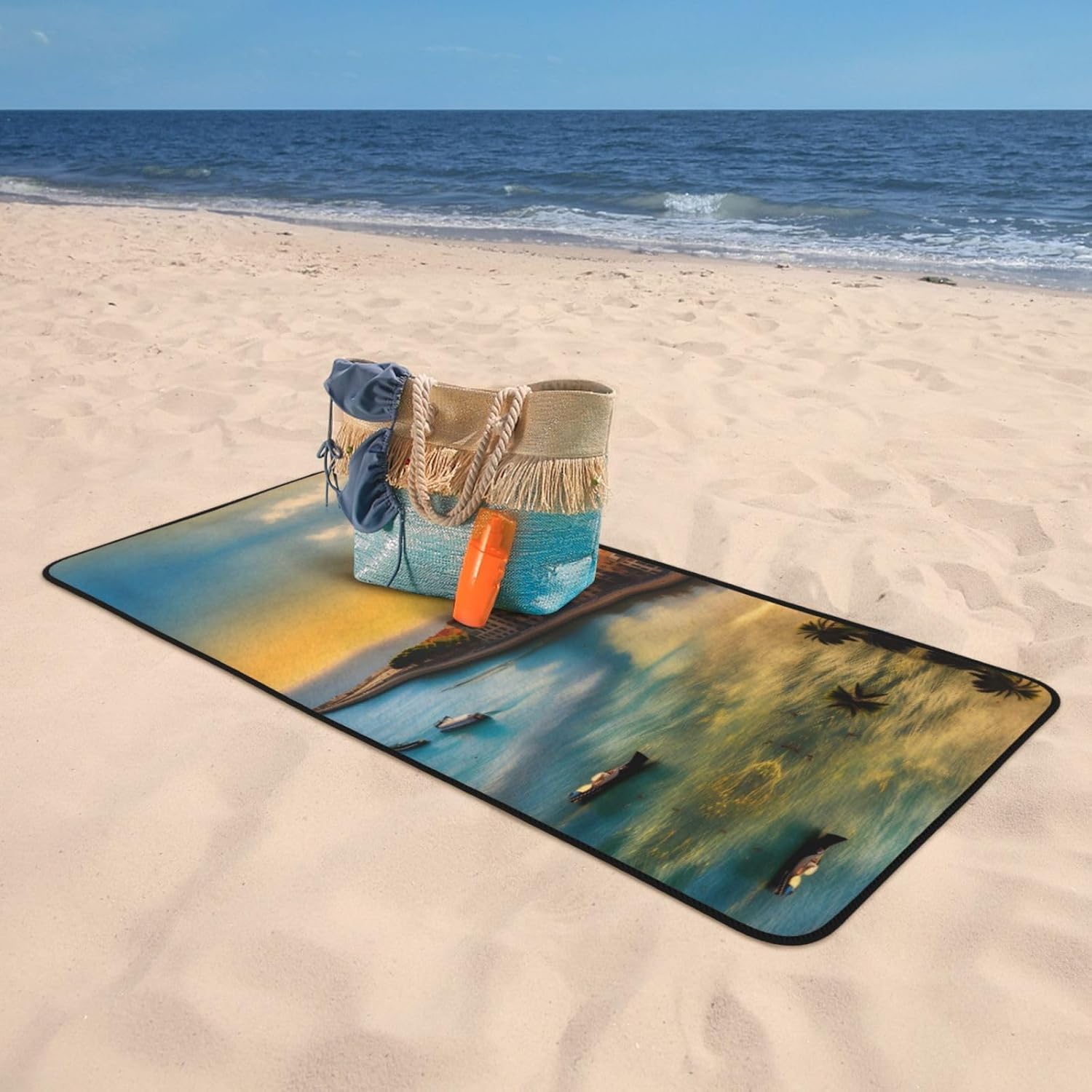 Sunset by The River Prints Coral Velvet Towel 27x55 in