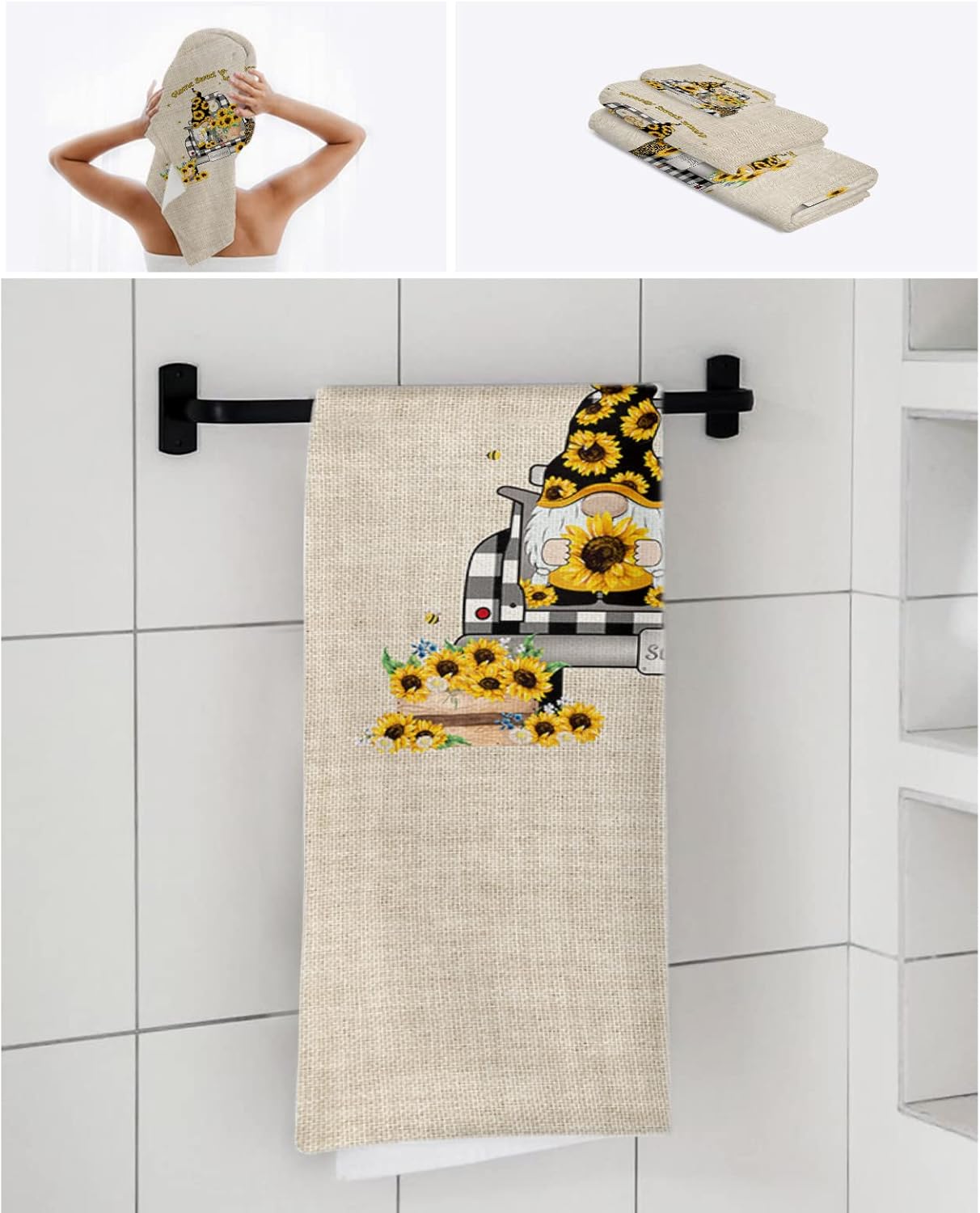 Sunflowers Bath Towels Set