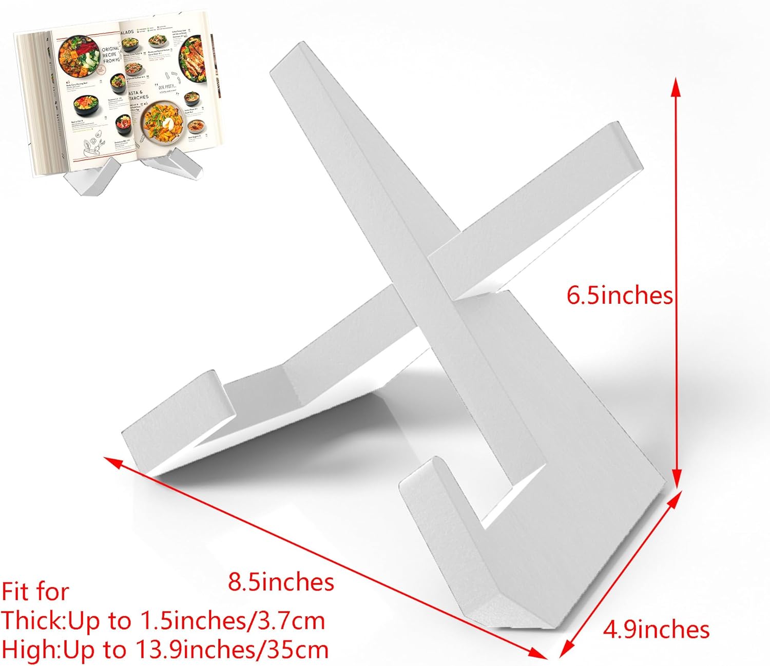 Webtrlics cookbook stand black 100 solid wood non-slip multifunctional kitchen accessory