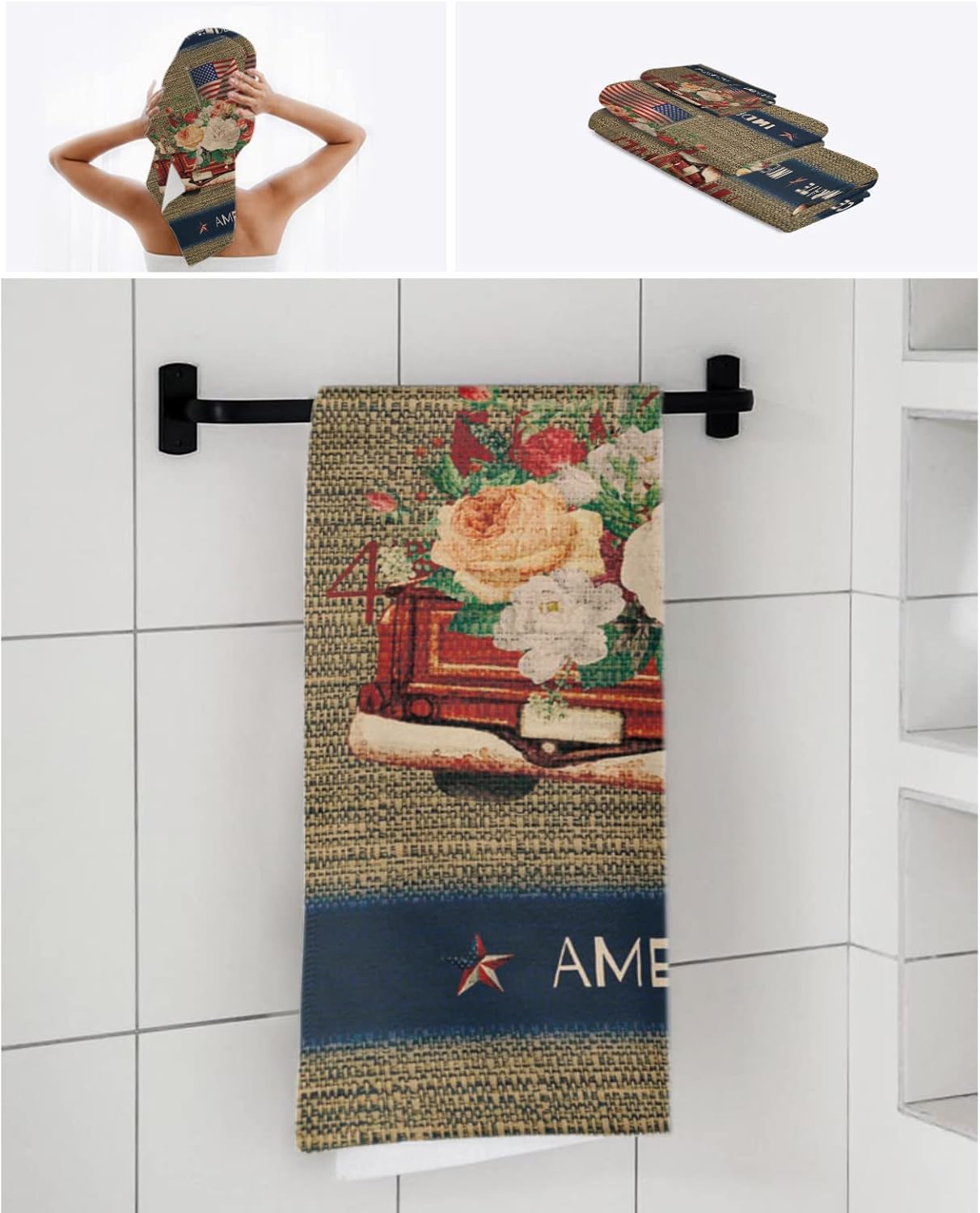 Vibrant Design Travel Bath Towels Set