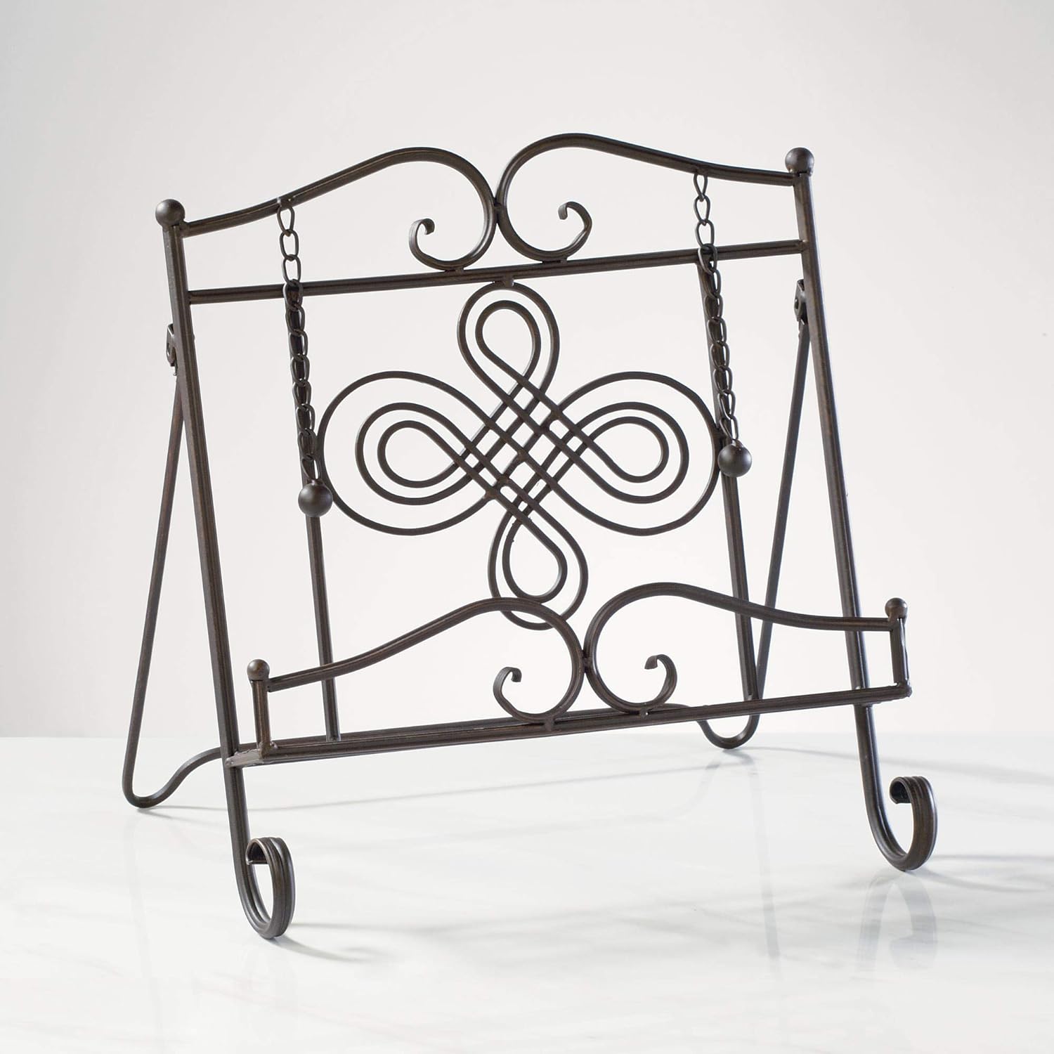 Tripar Swirl Design Metal cookbook stand recipe holder