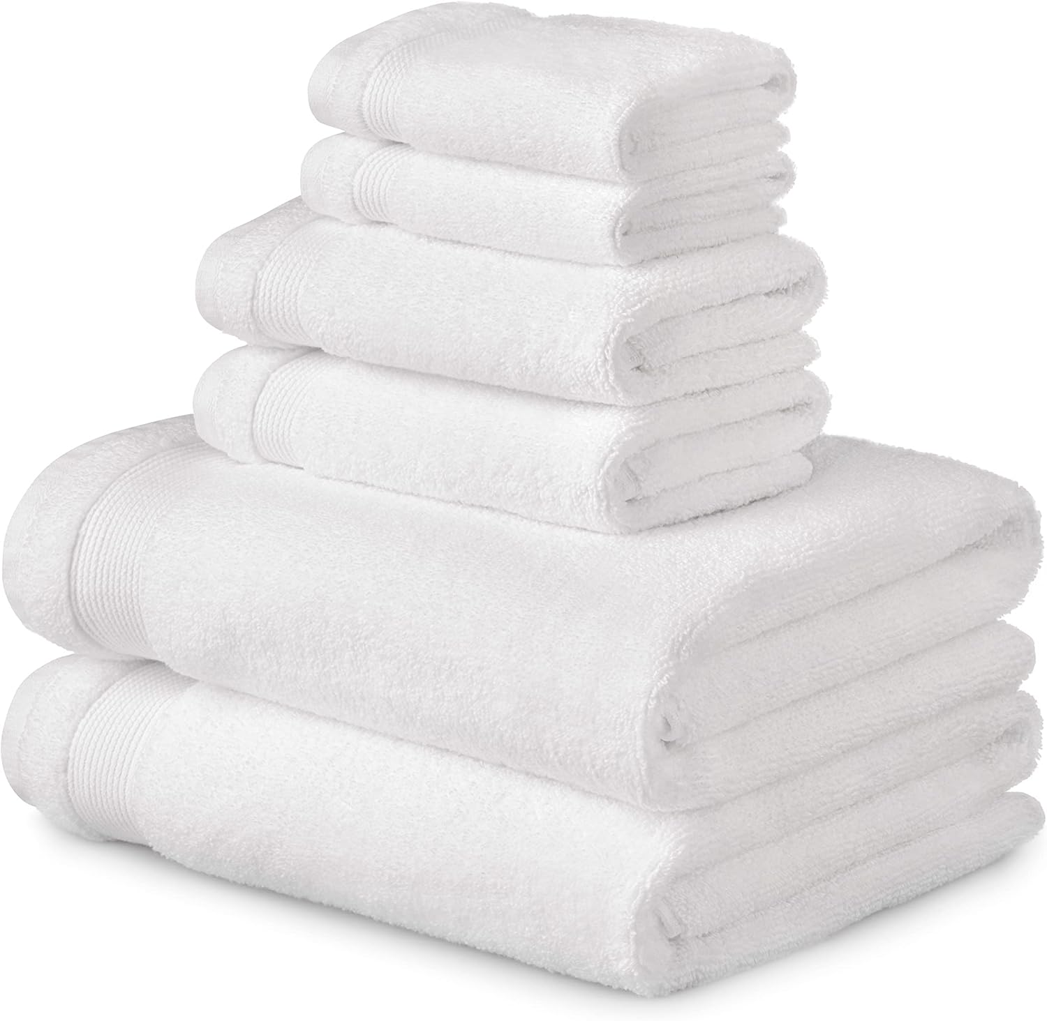 Martha Stewart 100 Cotton Bath Towels Set of 6 Soft Absorbent White