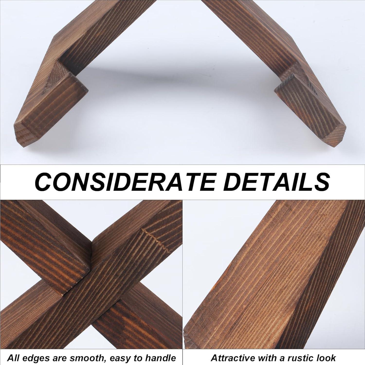 Sturdy Rustic 65-Inch Wooden Plate Stand