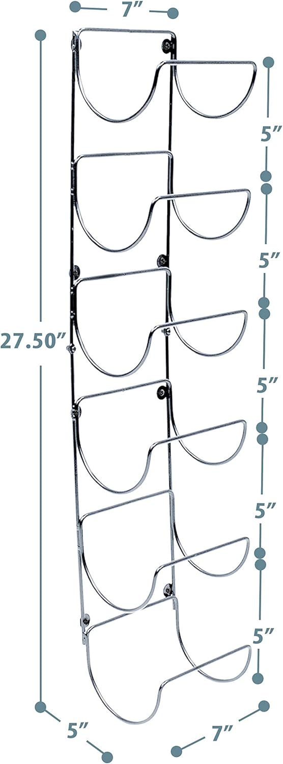 Sorbus Wall-Mounted Towel Rack 6 Compartment - Silver