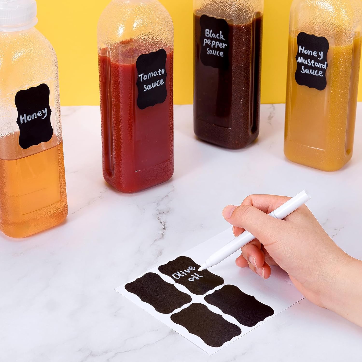 Quick Release 10oz Squeeze Bottles with Lid for Ketchup Mustard More