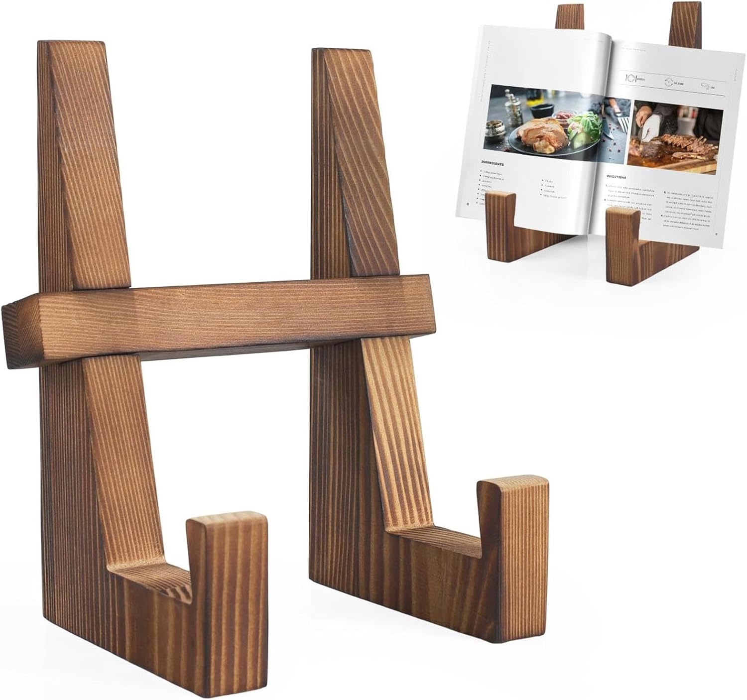 Sturdy Wooden Kitchen Cookbook Stand for Tablets Photos