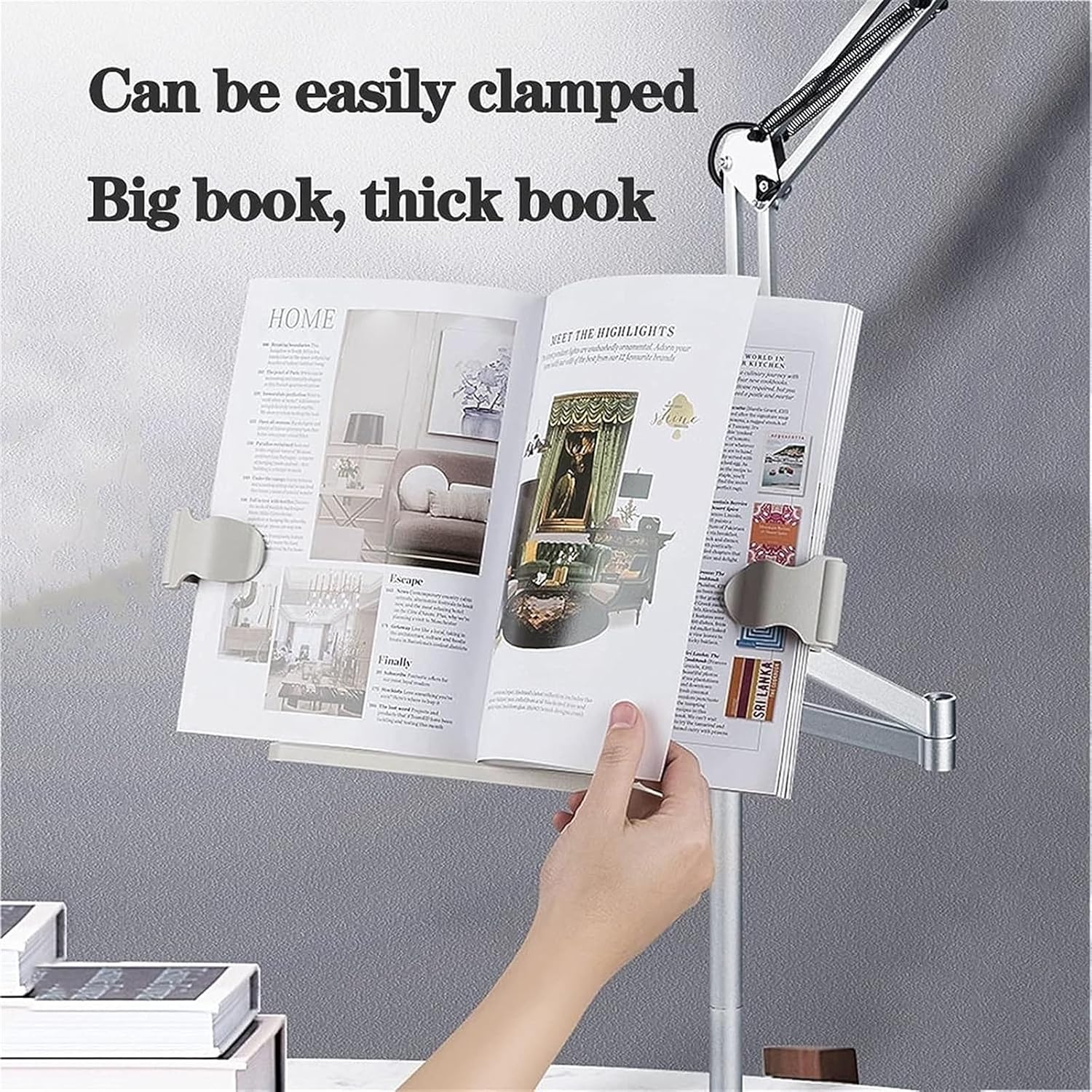 Adjustable Tablet Floor Stand with Wheels for Home Kitchen and Reading