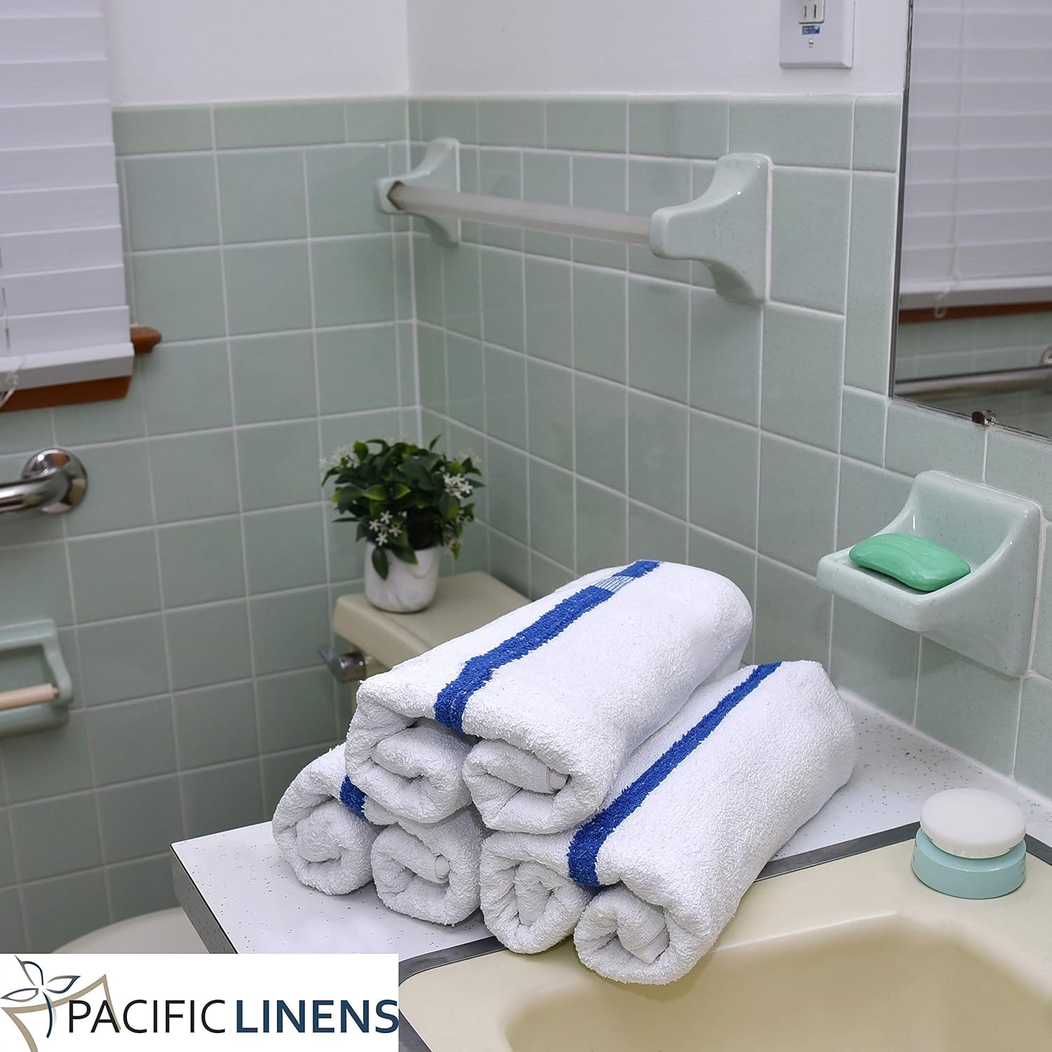 Pacific Linens Premium Ultra-Soft Cotton Bath Towels 24 Pack 22x44