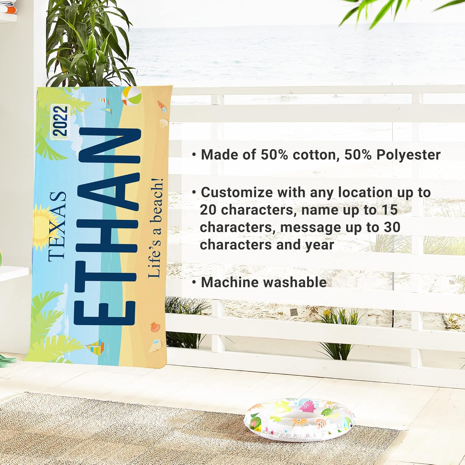 Personalized Roadtrip Beach Towel