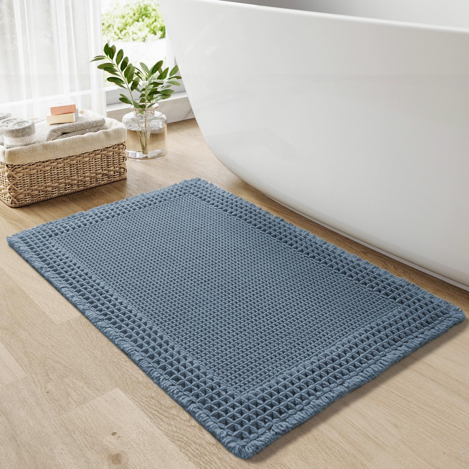 Waffle Bath Mat for the Boho Bohemian by RESARE