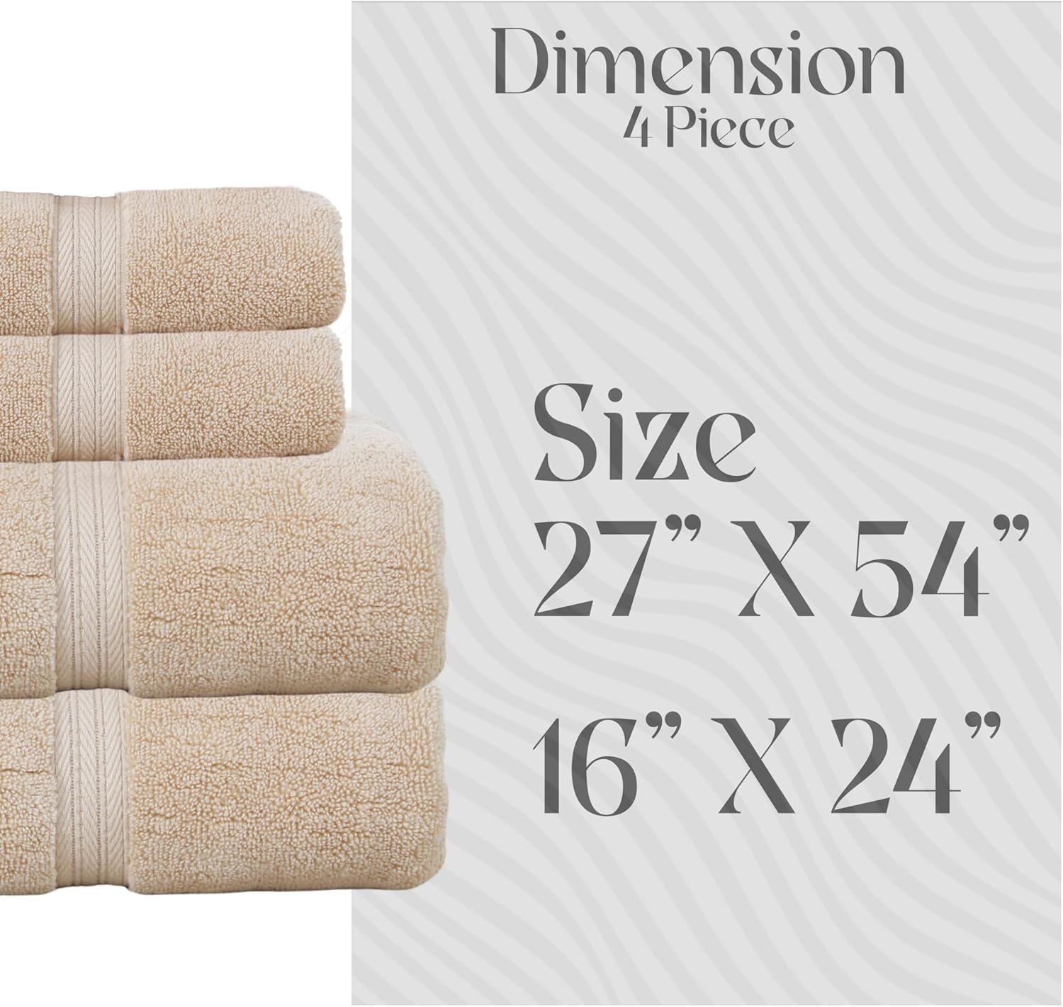 Elegance Essentials 550GSM 100 Cotton Zero Twist Quick Dry Bath Towel Set