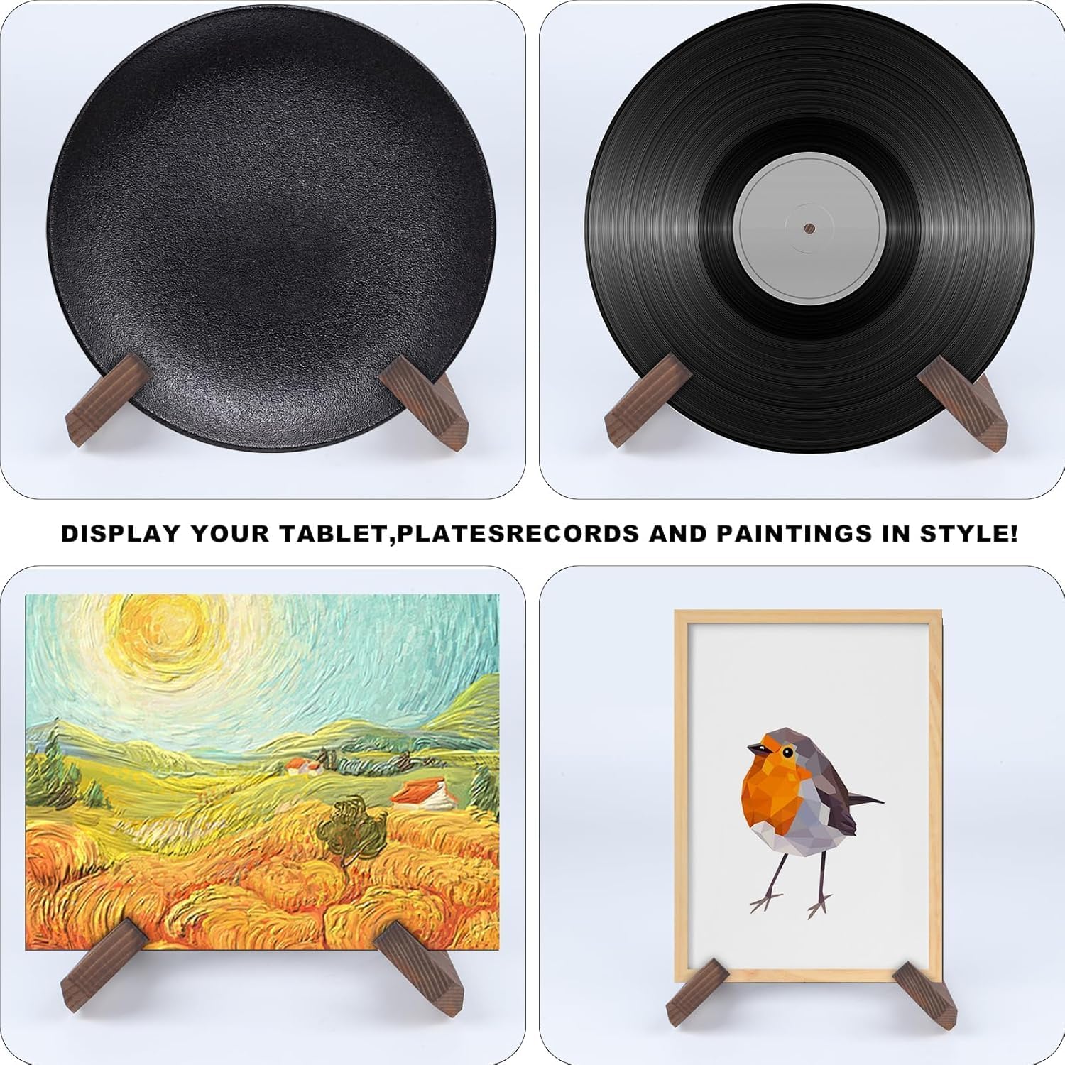 Sturdy Rustic 65-Inch Wooden Plate Stand