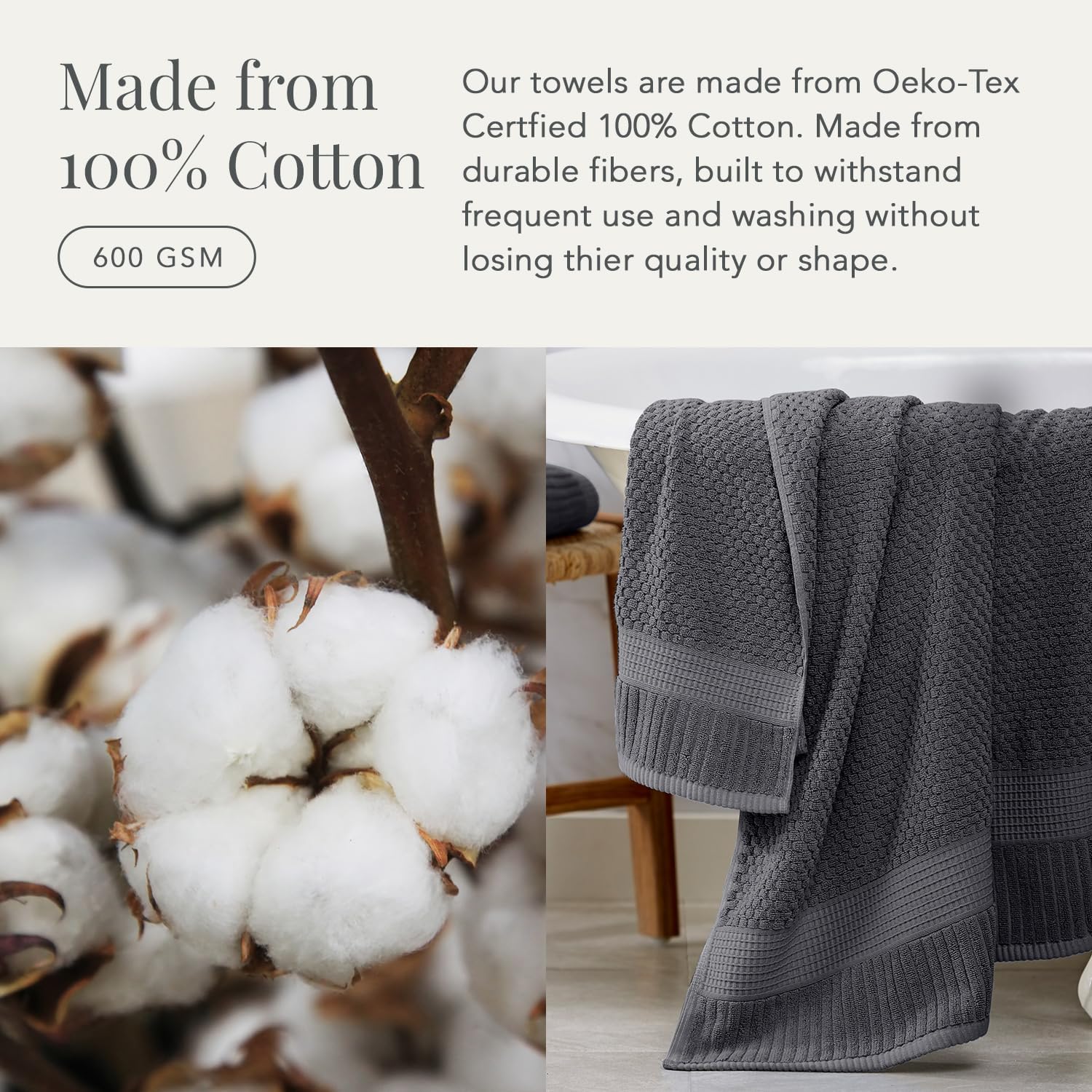 NY Loft 100 Cotton Towel Set 6 Piece