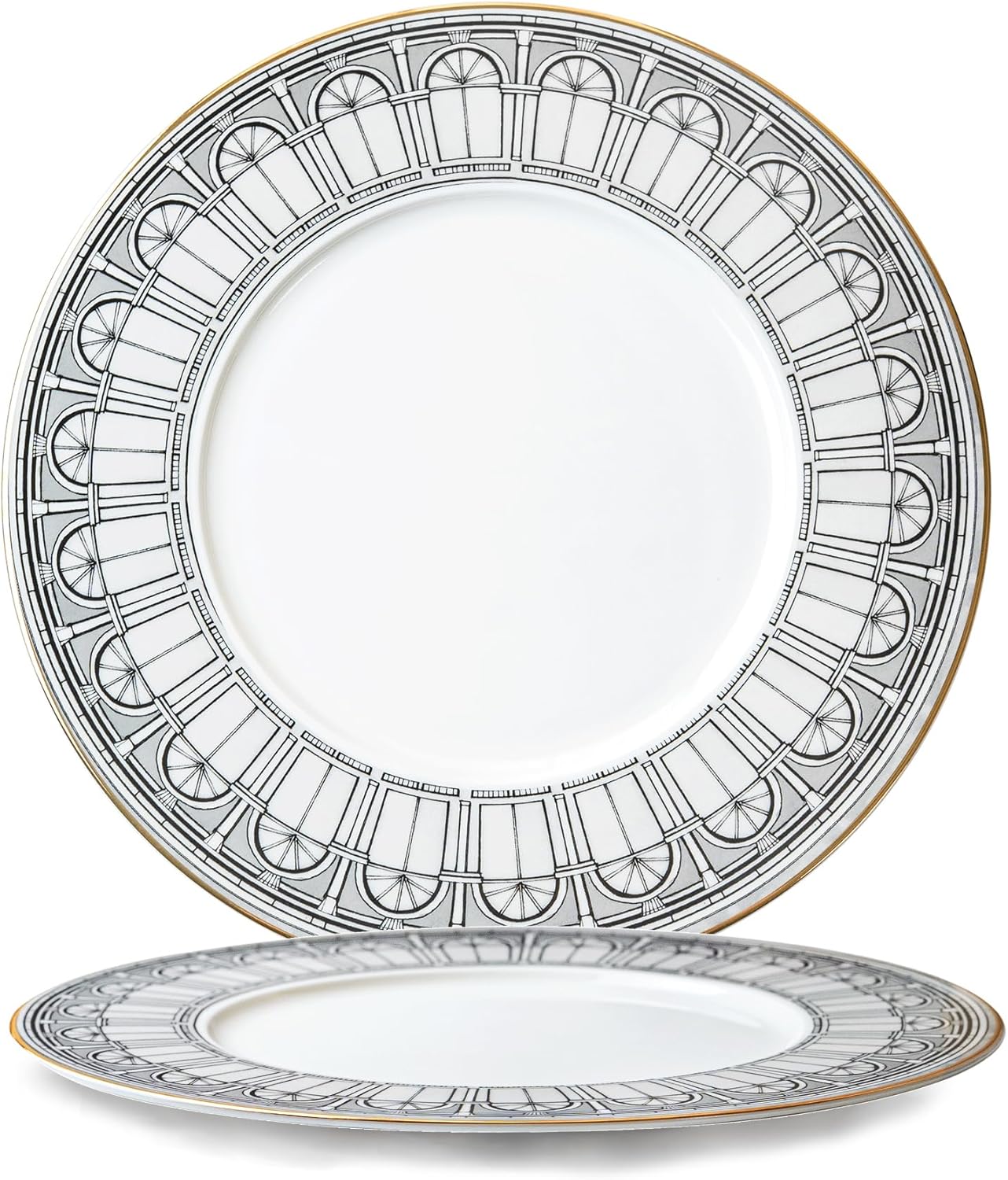 YALONG Bone China Swans of Castle dinner plate set of 2