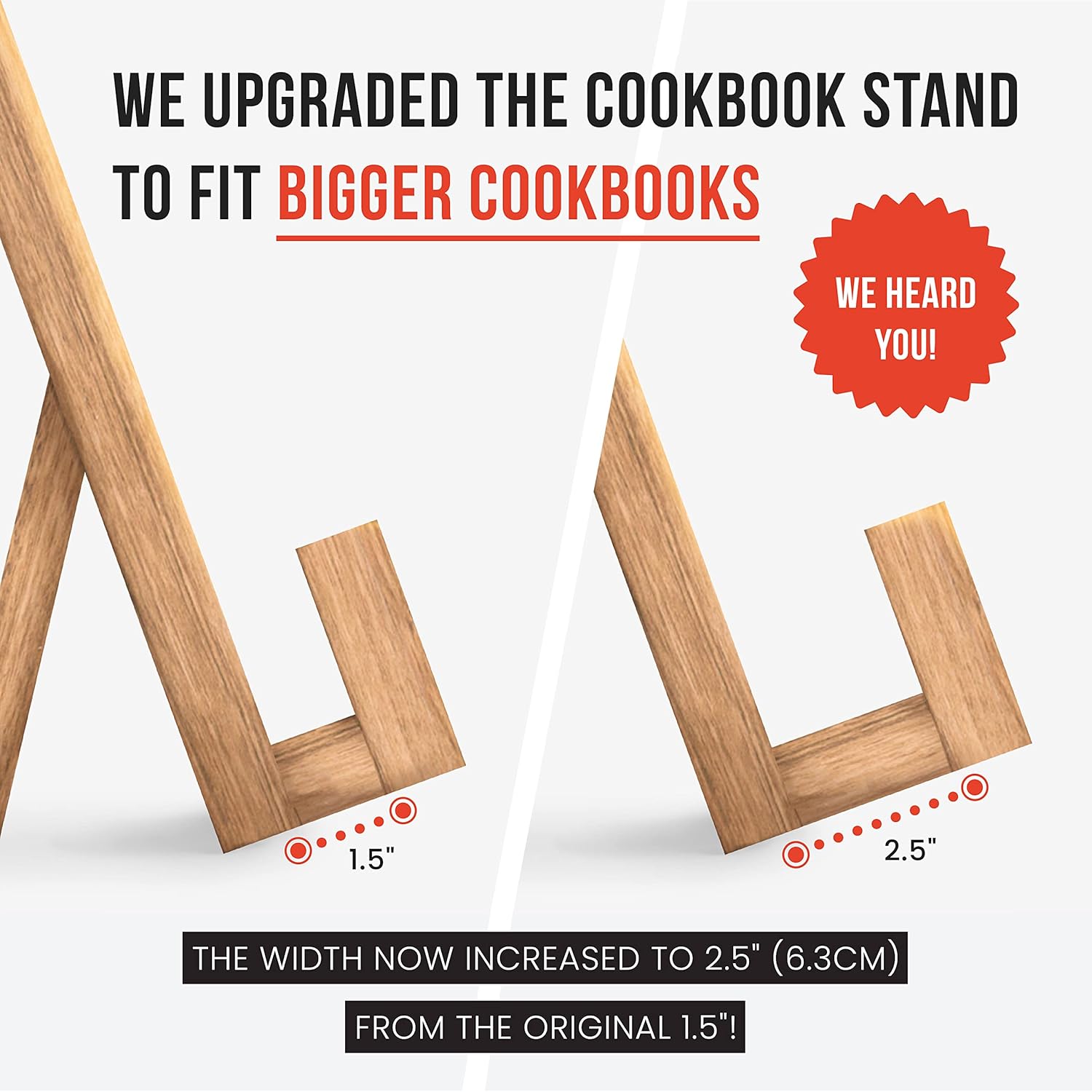 Natural Wood cookbook stand acacia wood classic design best kitchen accessory