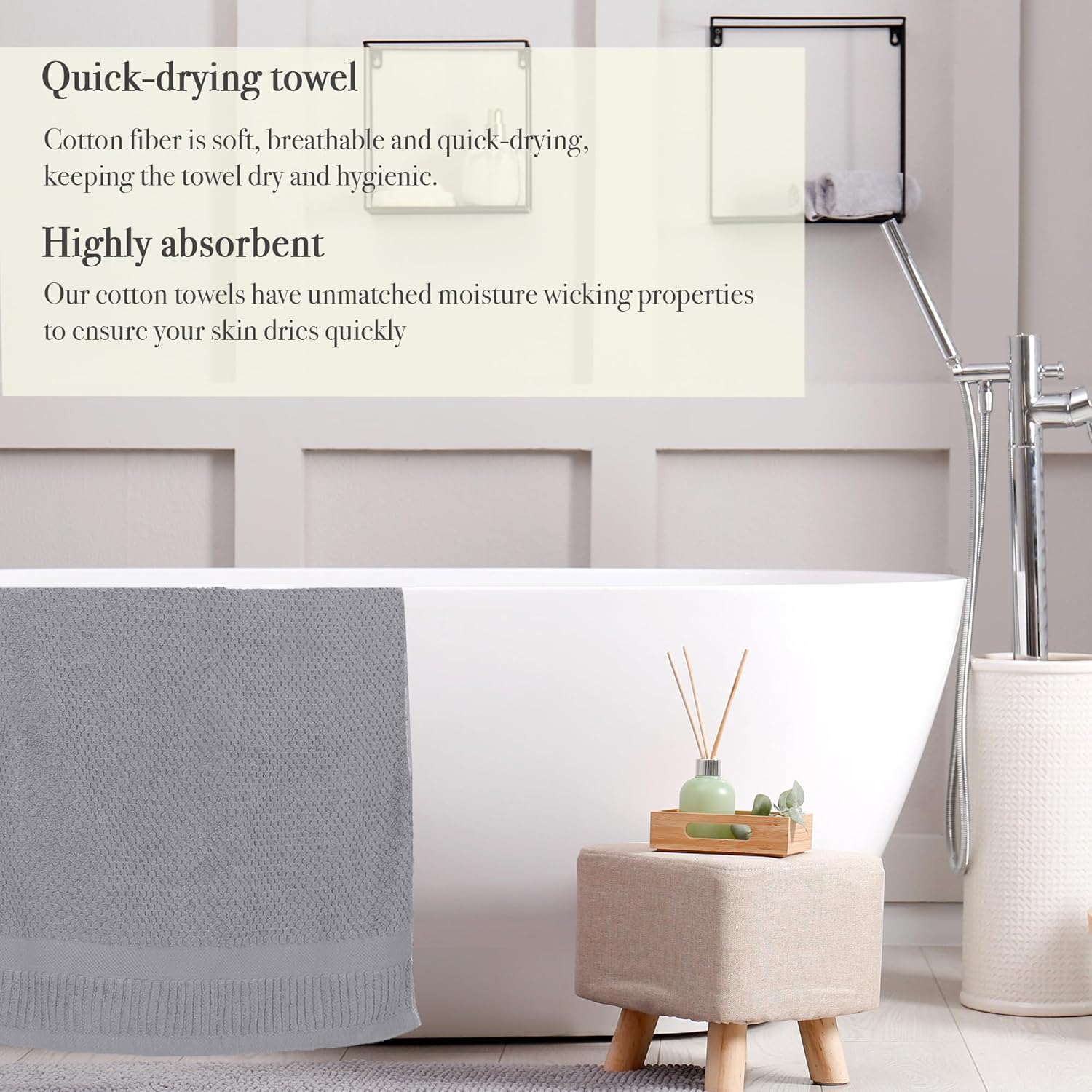 Luxury Soft 100 Cotton Bath Towels for Men Women