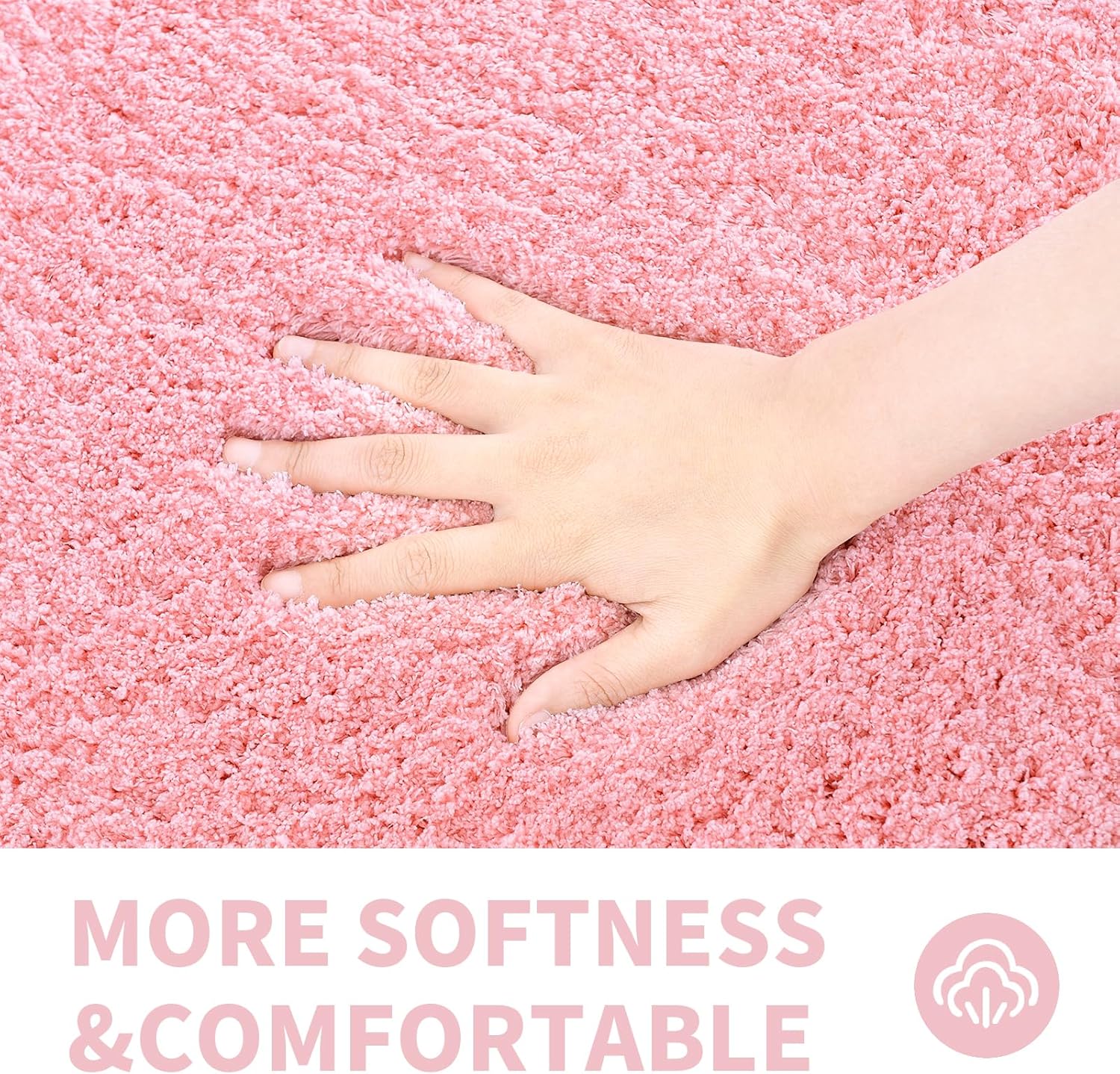 CozeCube Pink Bathroom Rug 24 x 16 Non-Slip Washable Soft