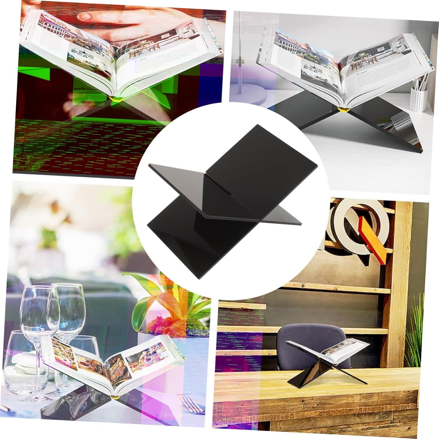 Childrens Bookshelf Holder - Black and Modern Acrylic
