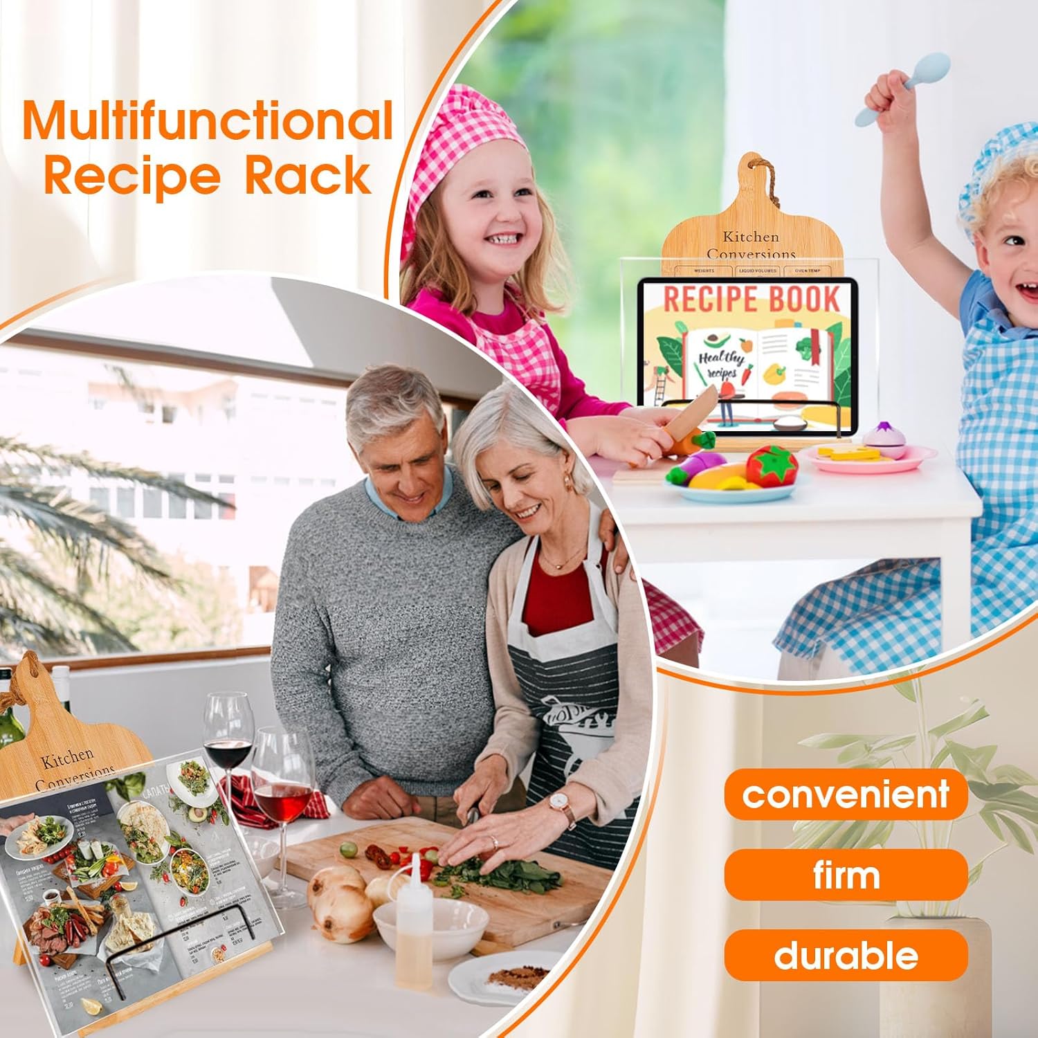 Bamboo Kitchen Stand with Protector MULTI-PURPOSE Gift for Mom