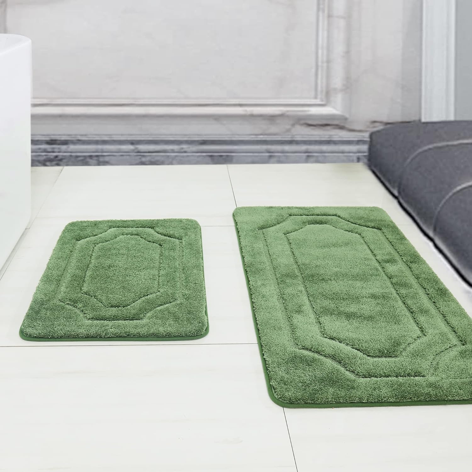 Premium Soft Bath Mat Non-Slip Quick Dry Green