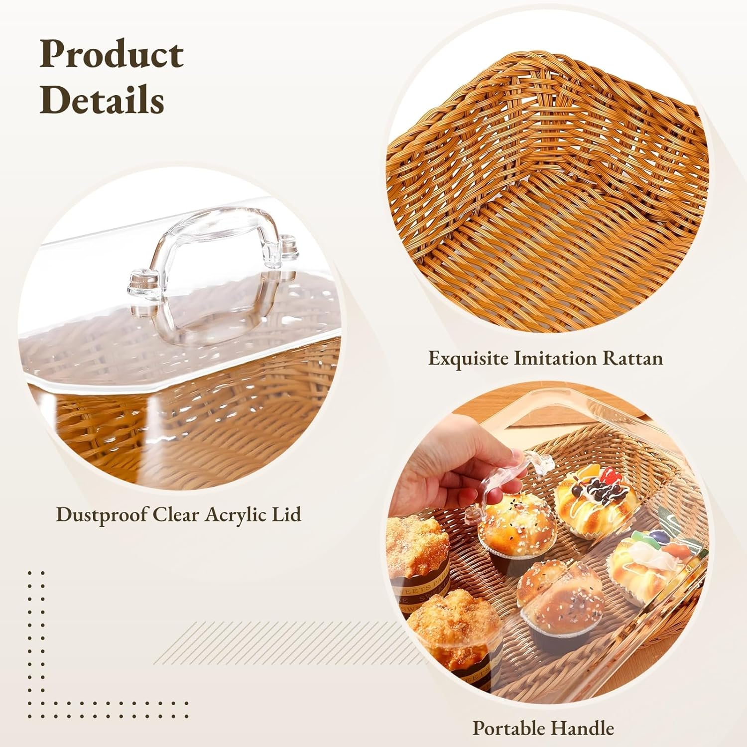 Imitation Rattan Baskets for Living Room Kitchen Dinning table