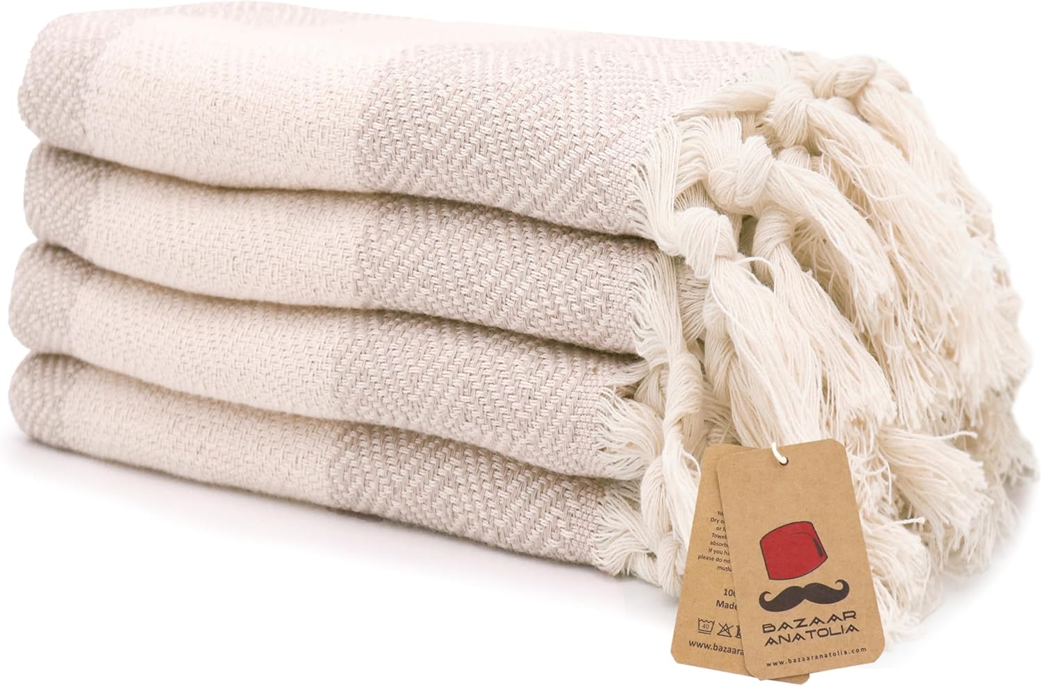 Bazaar Anatolia 4x 39x19 Pure Cotton Hand Towels